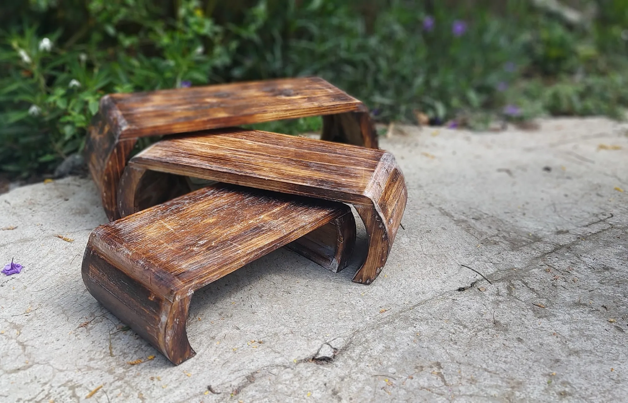 3er-Set Kaffeetische 'Sangju', braun, in 3 Größen