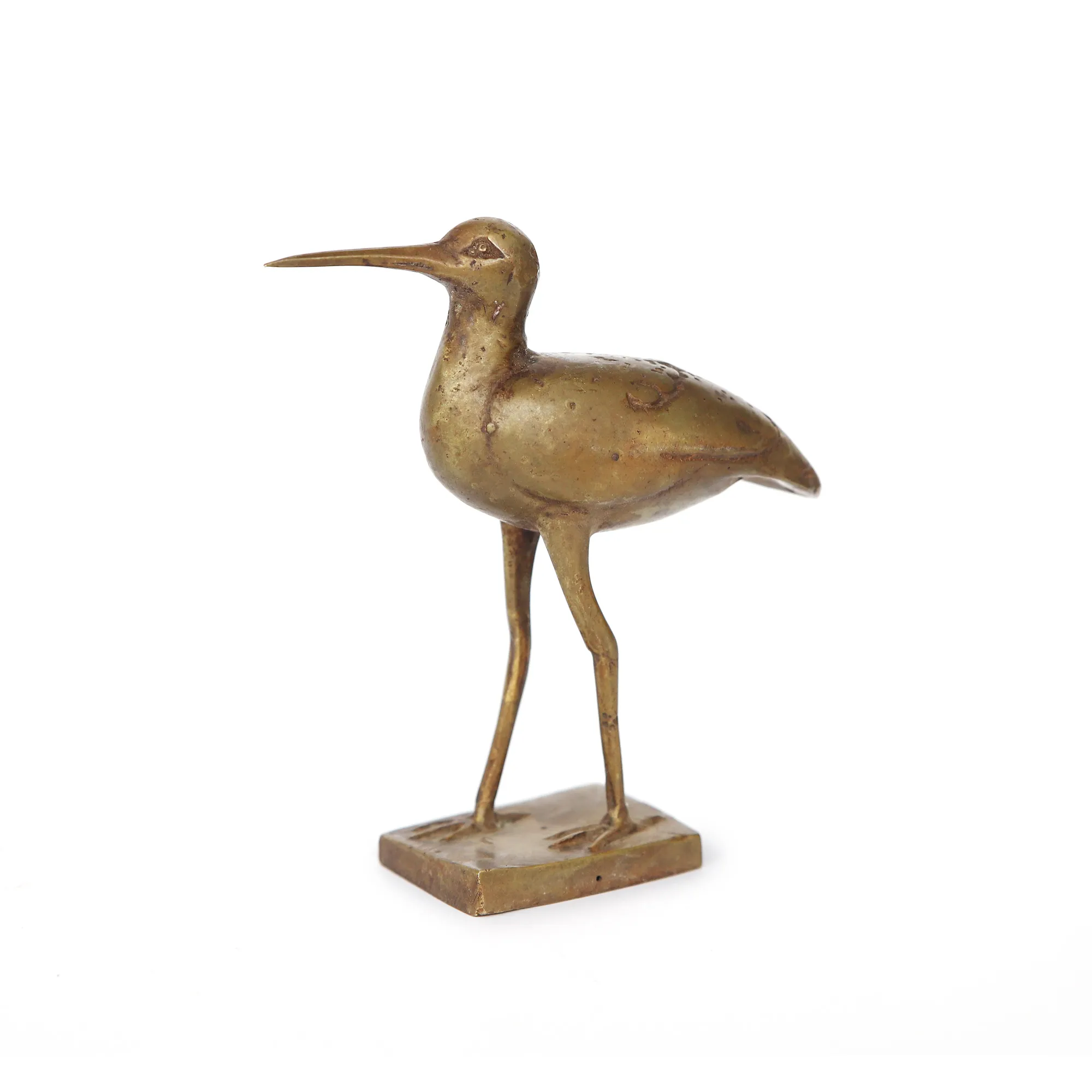 Vogel-Skulptur 'Strandläufer', Bronze, H 15 cm, B 15 cm, L 5 cm