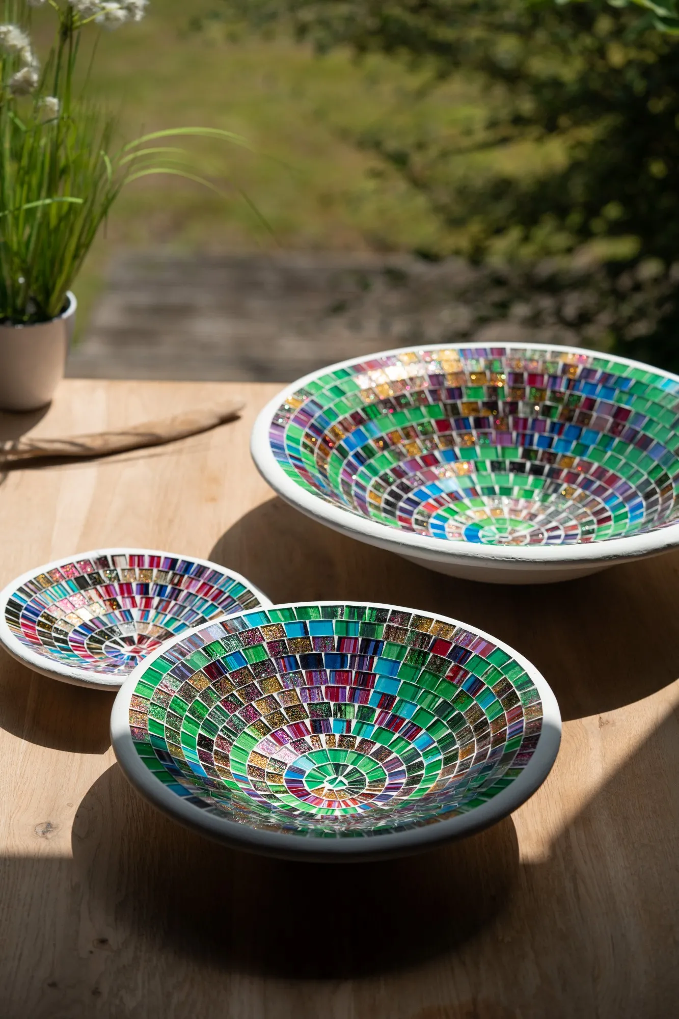 3er-Set Mosaikteller 'Miro', multicolor