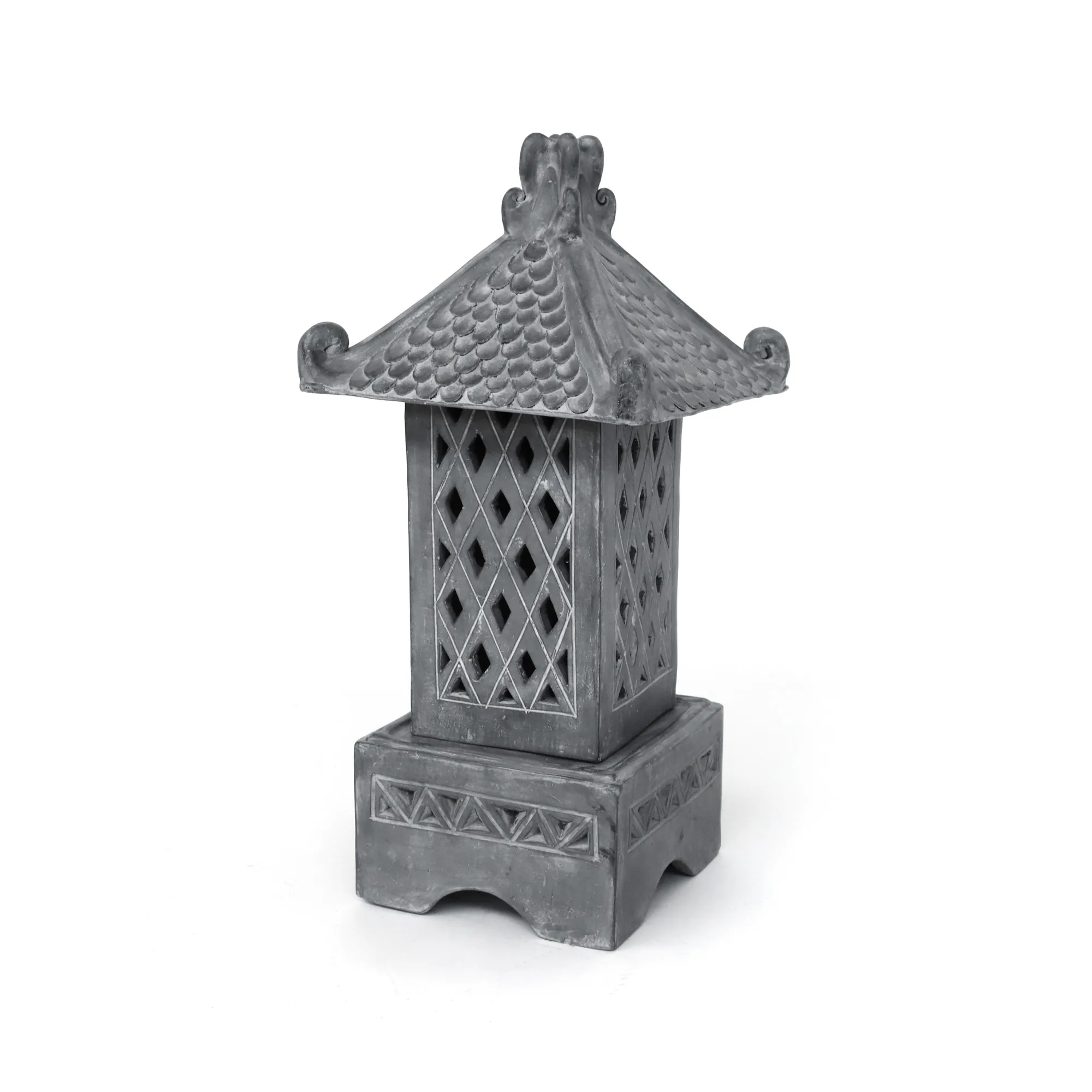 Laterne 'Mallow', grau, H 80 cm, B 40 cm, L 40 cm