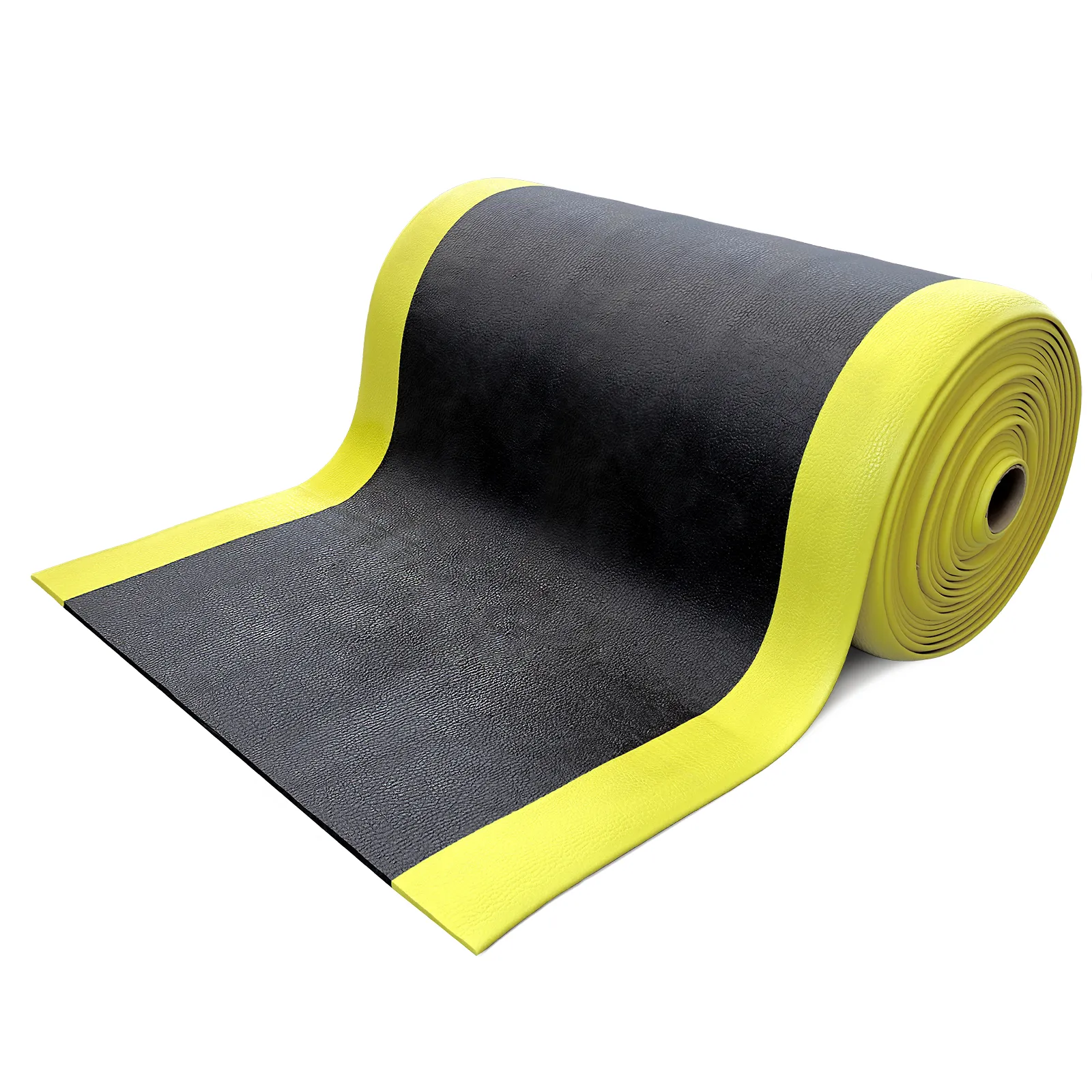 Anti-Ermüdungsmatte aus Vinyl | HxBxT 1x90x1800cm | gelb/schwarz | Arbeitsplatzmatte