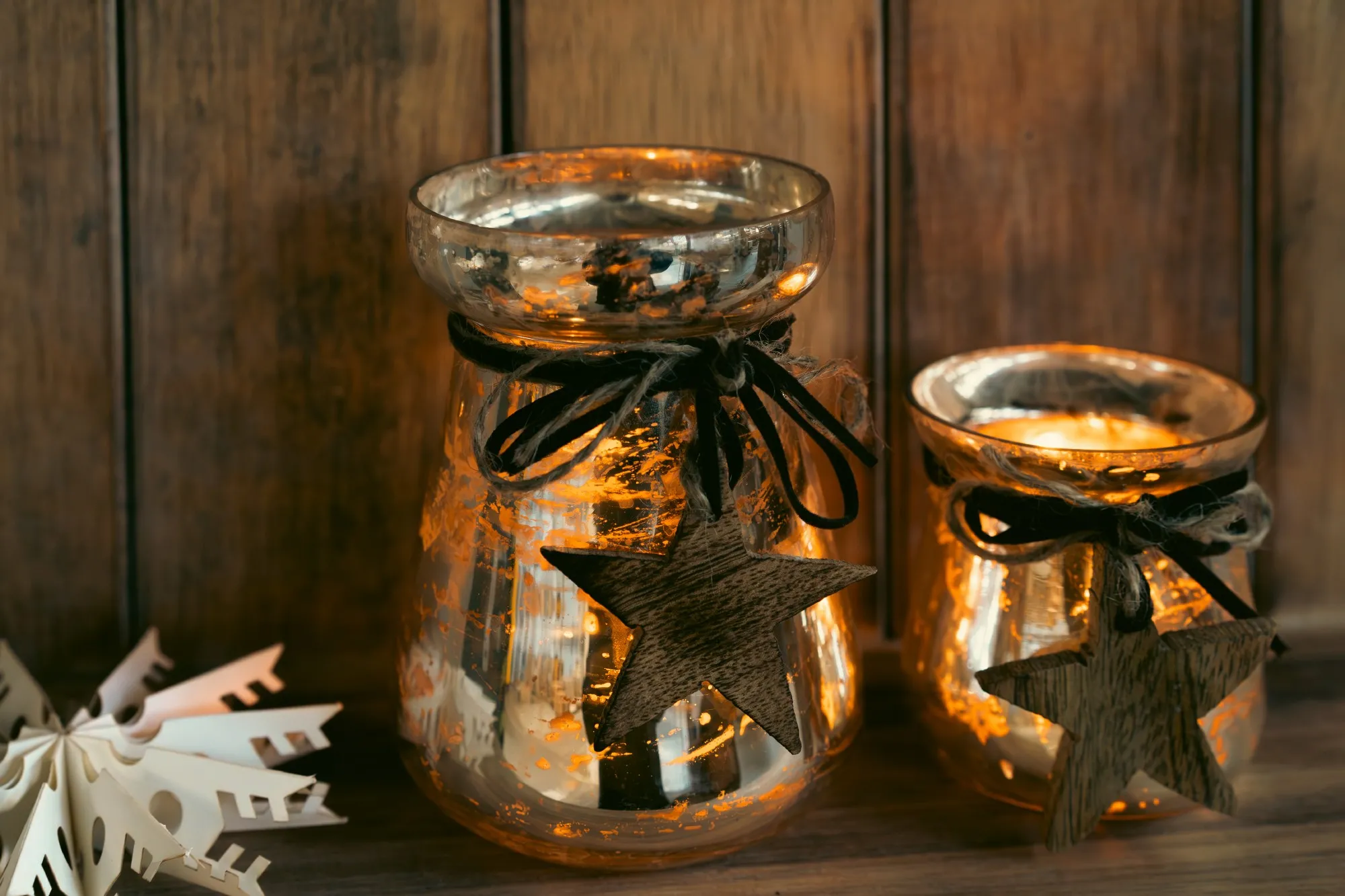 Windlicht 'Tau', silber, Ø 8 cm, H 12 cm