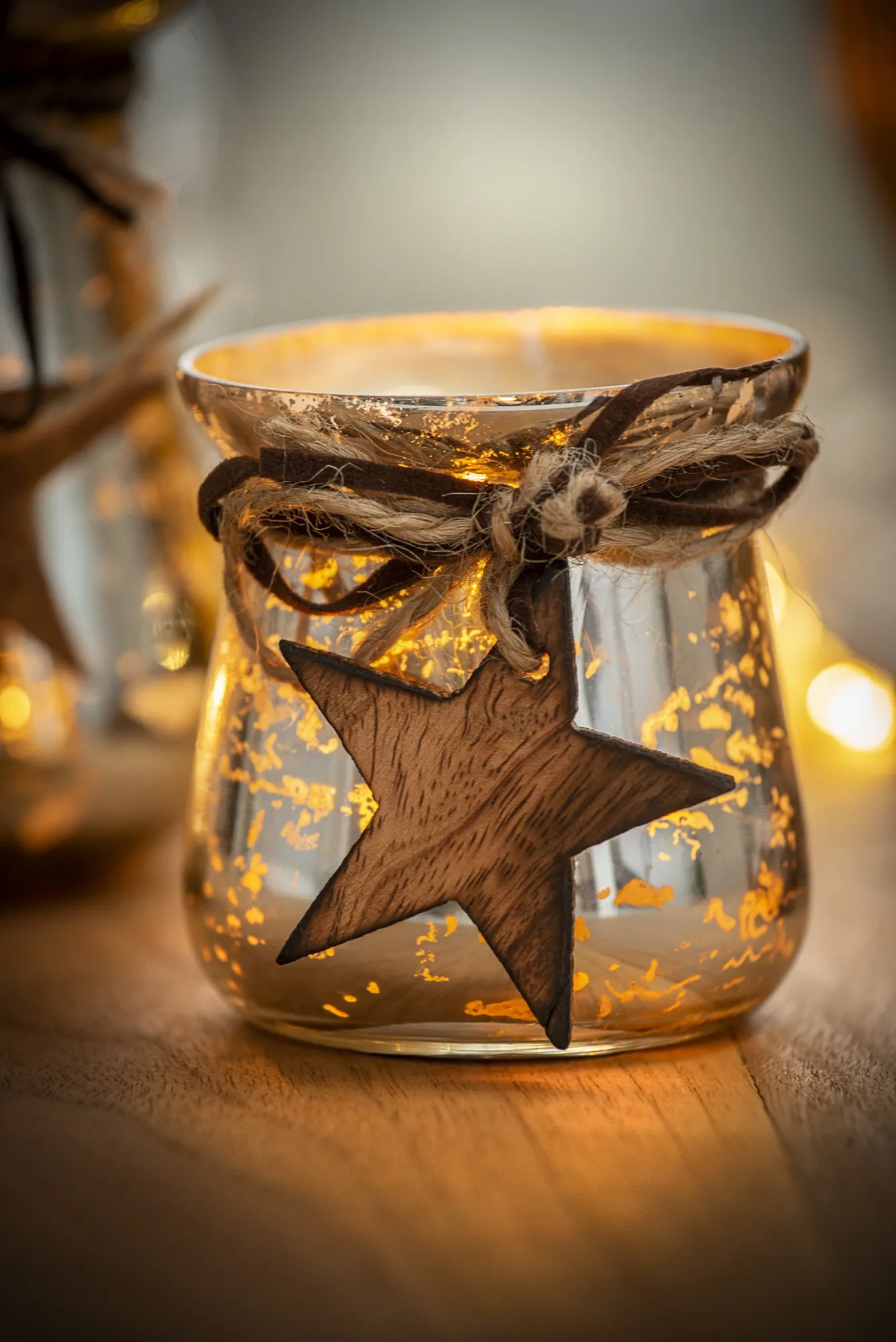 Windlicht 'Tau', silber, Ø 7 cm, H 7 cm