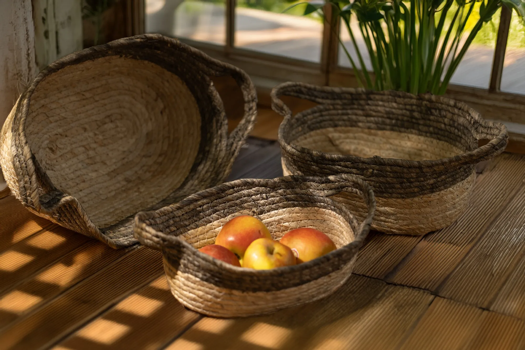 3er-Set Körbe 'Ordina', natur, grau