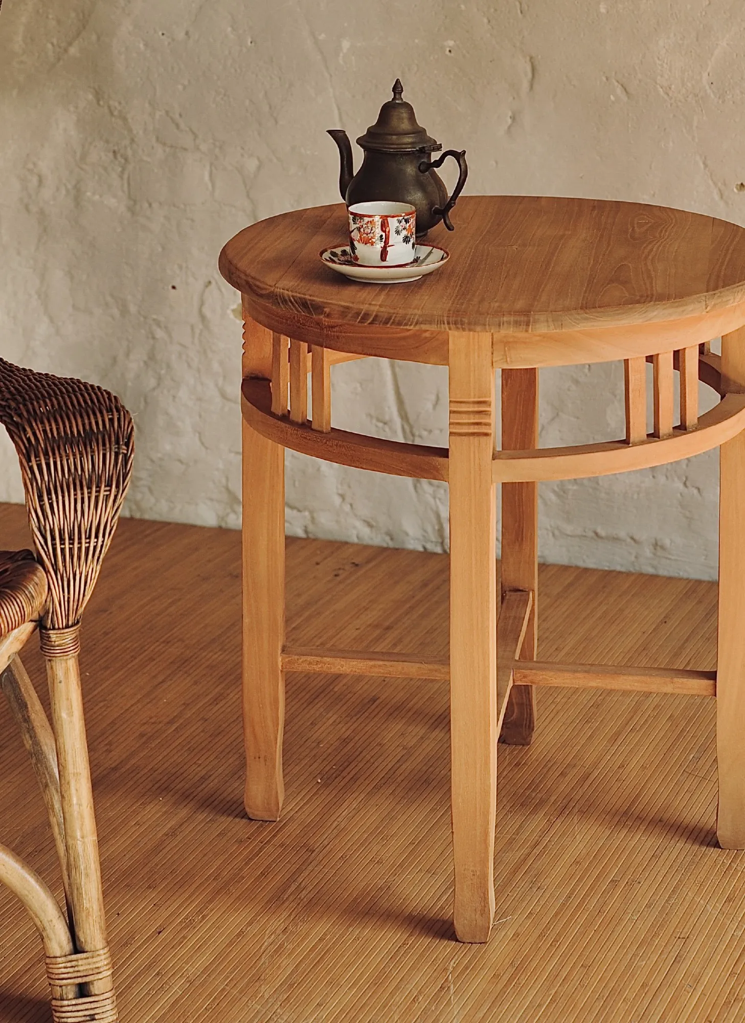 Kaffeetisch 'Ethan', Teak, Ø 55 cm, H 60 cm