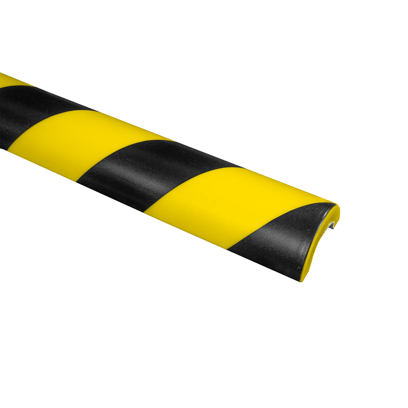 Selbstklebender Kantenschutz rund | Schenkel 5x5cm | Länge 100cm | Stärke 1cm | Polyurethanschaum | Gelb/Schwarz