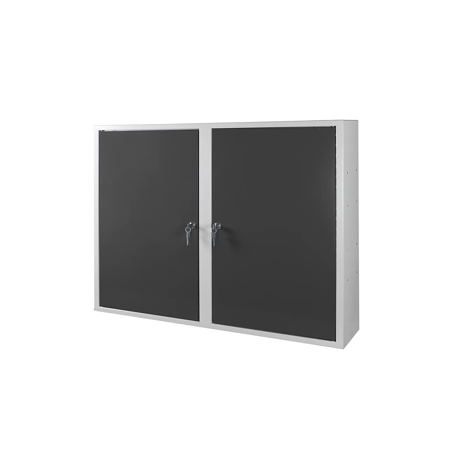 Werkzeugwandschrank mit 2 Türen + 3 Fachboden | HxBxT 75x100x20cm | Lichtgrau/Anthrazitgrau