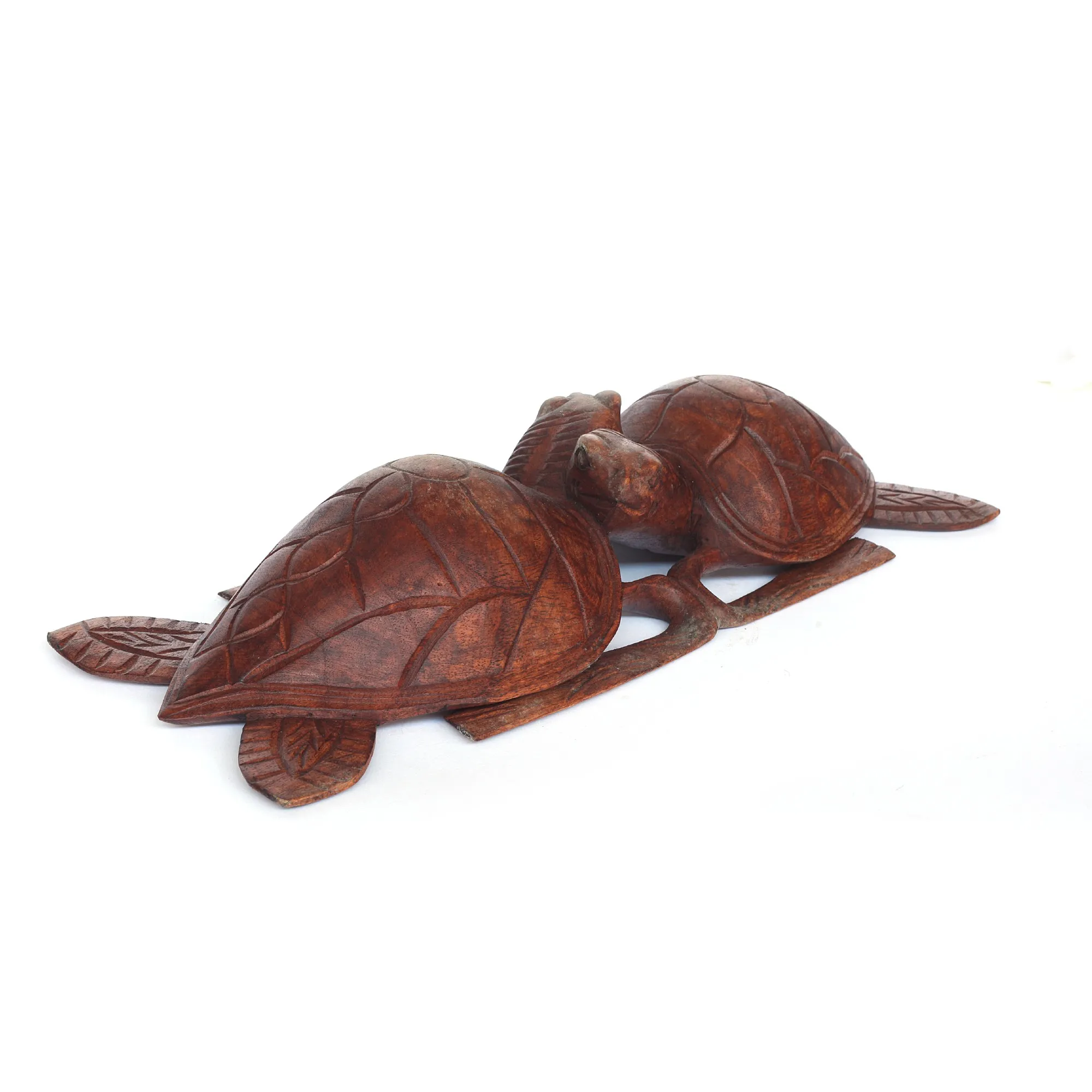 Skulptur 'Schildkröten-Liebe', Suarholz, B 49 cm, L 18 cm, H 8 cm