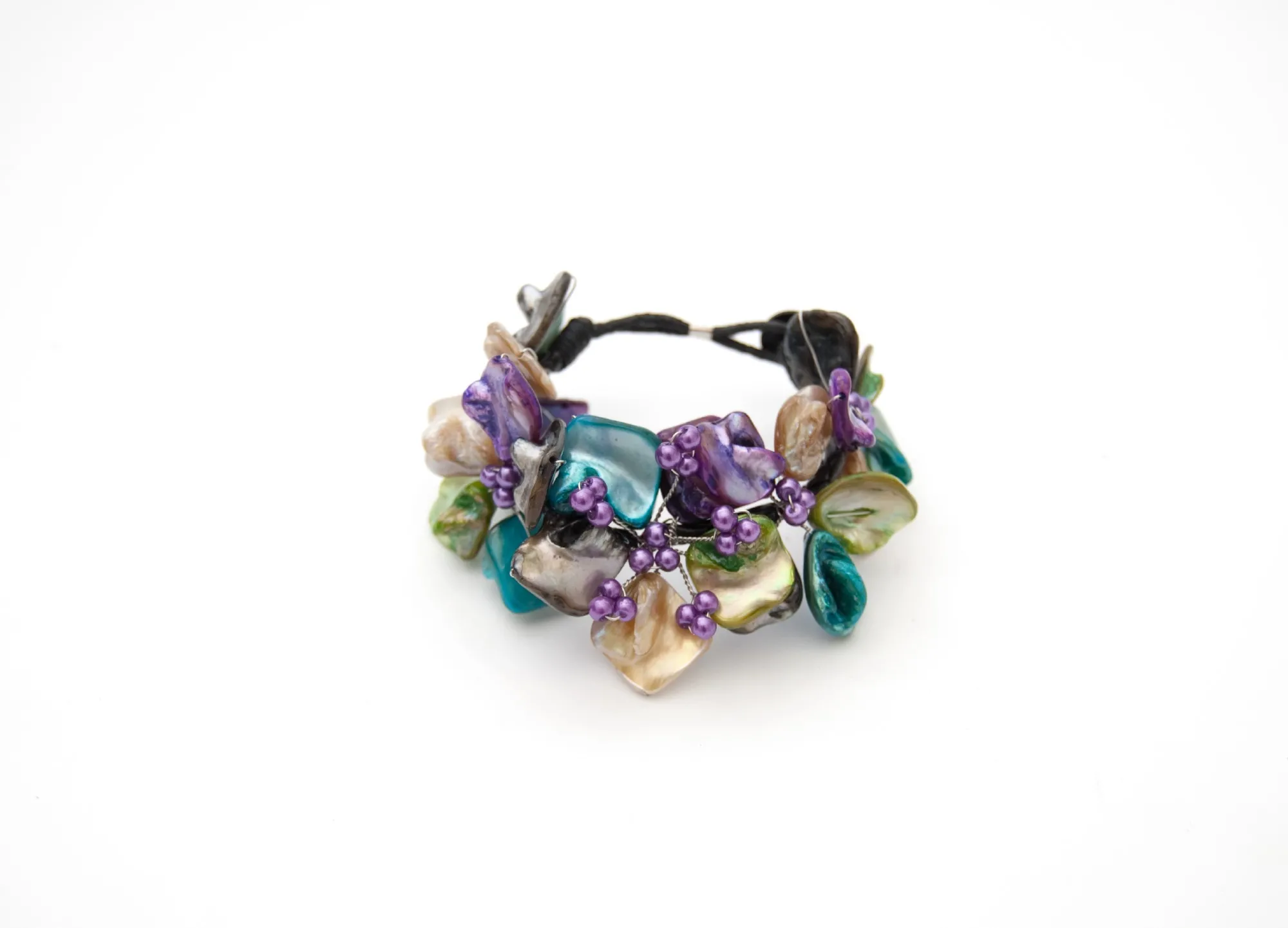 Armband 'Muschelblüte', L 9 cm, B 4 cm, H 2 cm
