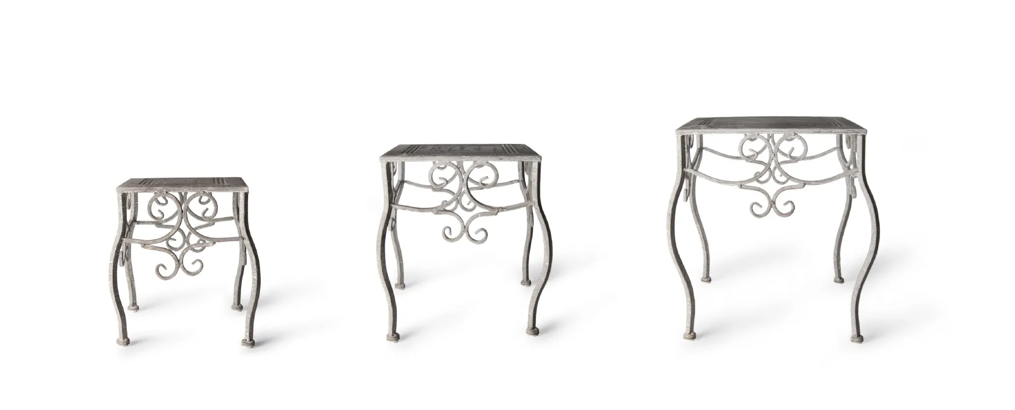 3er-Set Beistelltische 'Laurence', antik-grau