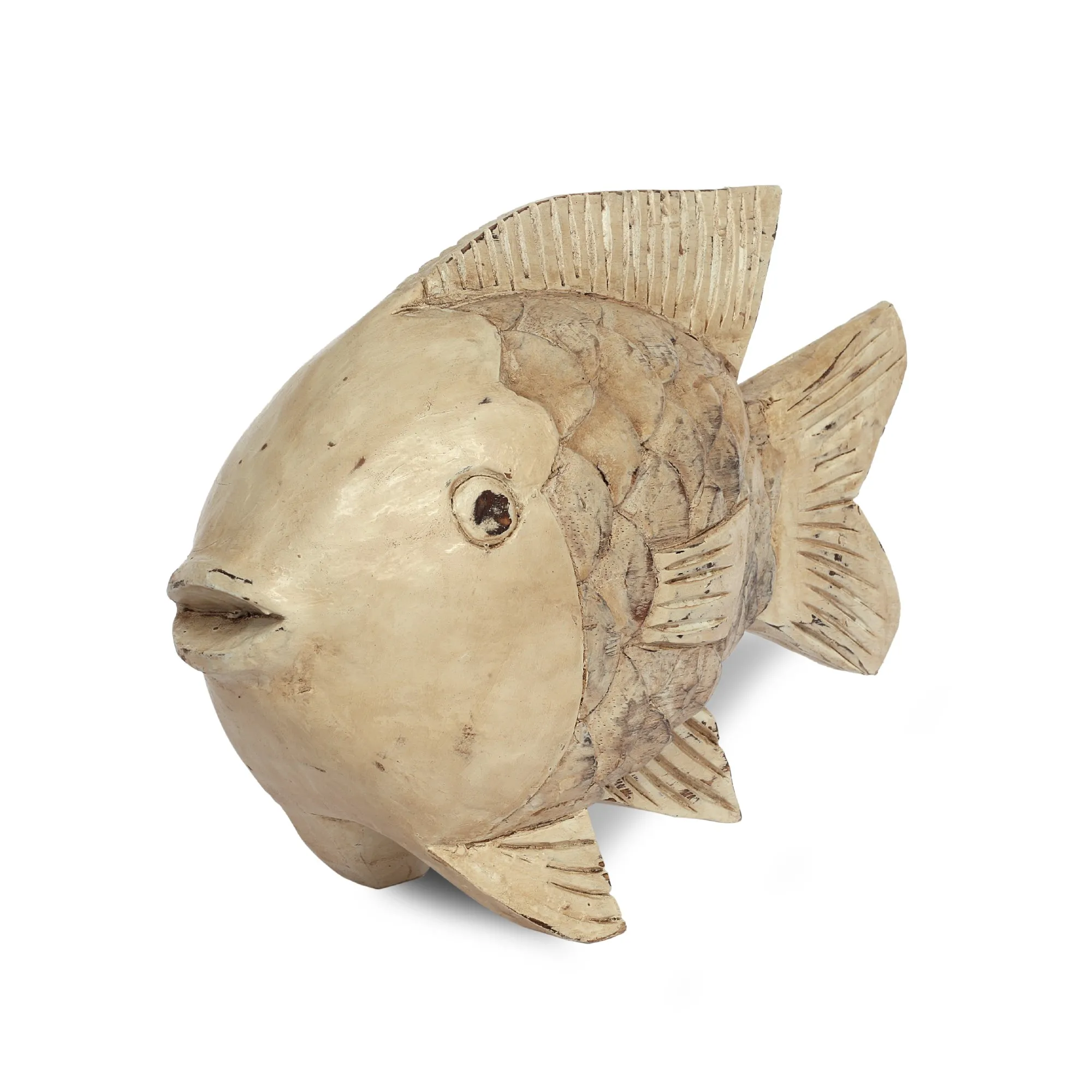 Holz-Skulptur 'Fisch', B 39 cm, H 27 cm, T 15 cm