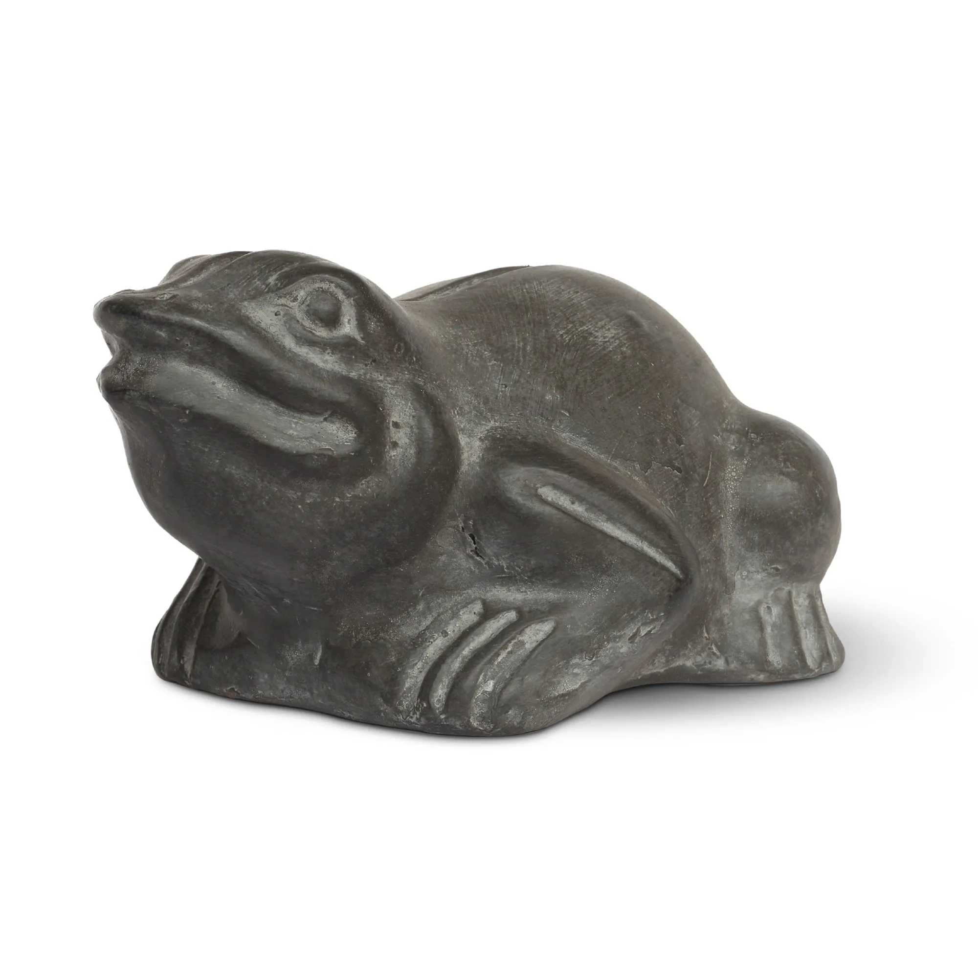 Terrakotta-Figur 'Frosch', grau, T 24 cm, B 17 cm, H 12 cm