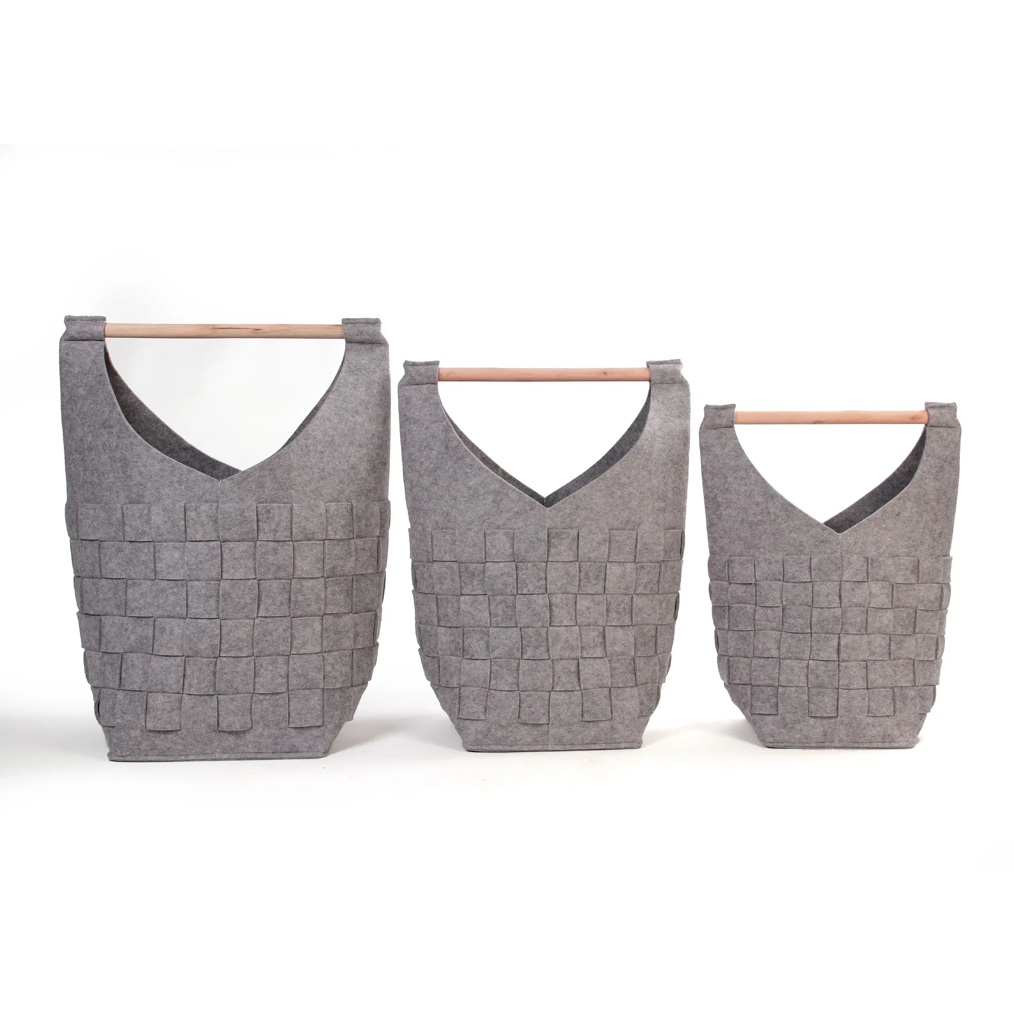 3er-Set Filz-Körbe 'Vienne' grau