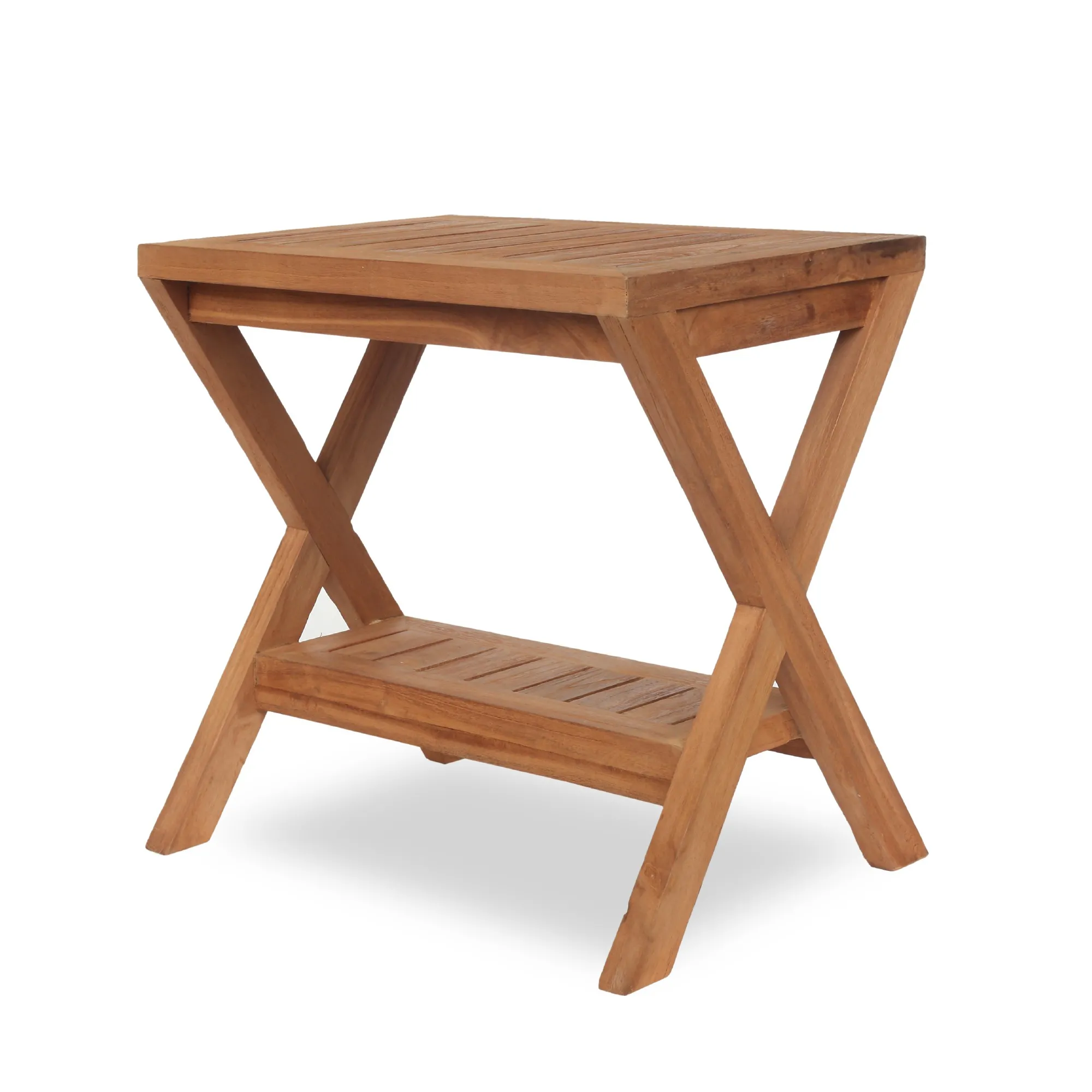 Teak-Beistelltisch 'Flores', H 46 cm, B 46 cm, L 33 cm