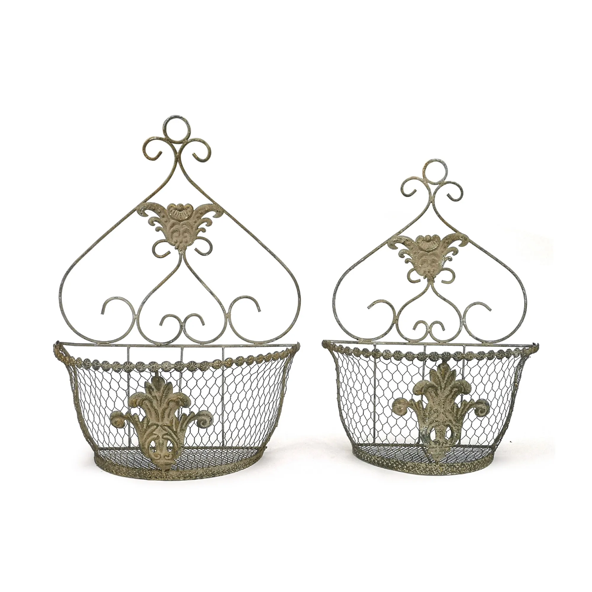 2er-Set Blumenkörbe aus Draht