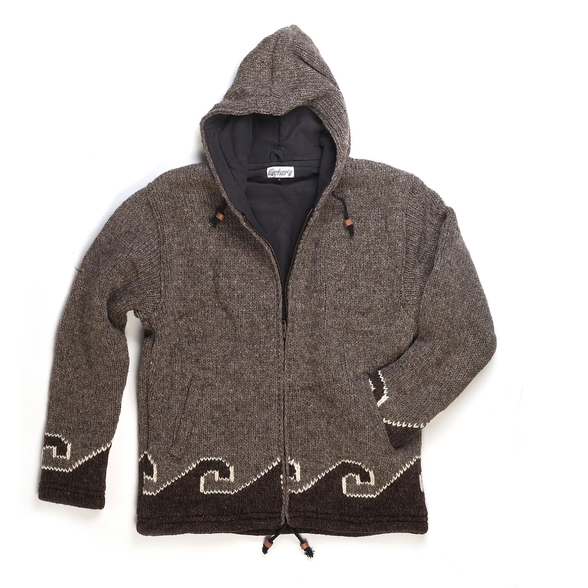 Strickjacke 'Nehat' mit Kapuze, braun, in 4 Größen