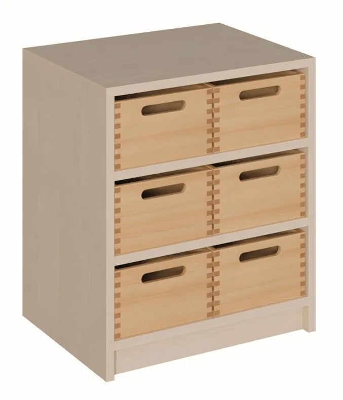 Schrank mit Massivholzkästen inkl. Sichtfenster, Breite 52 cm