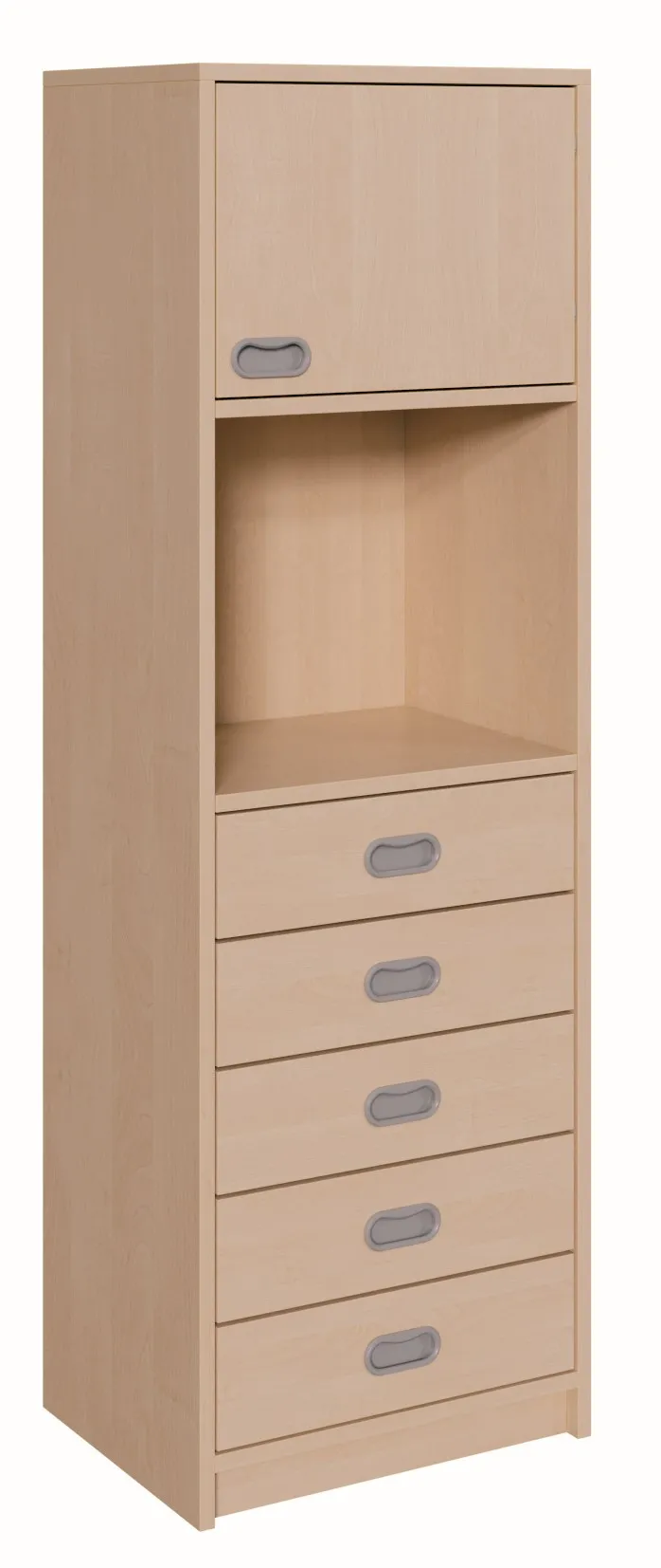 Schrank mit fünf Dekorschüben & Schrankaufsatz, Breite 52 cm