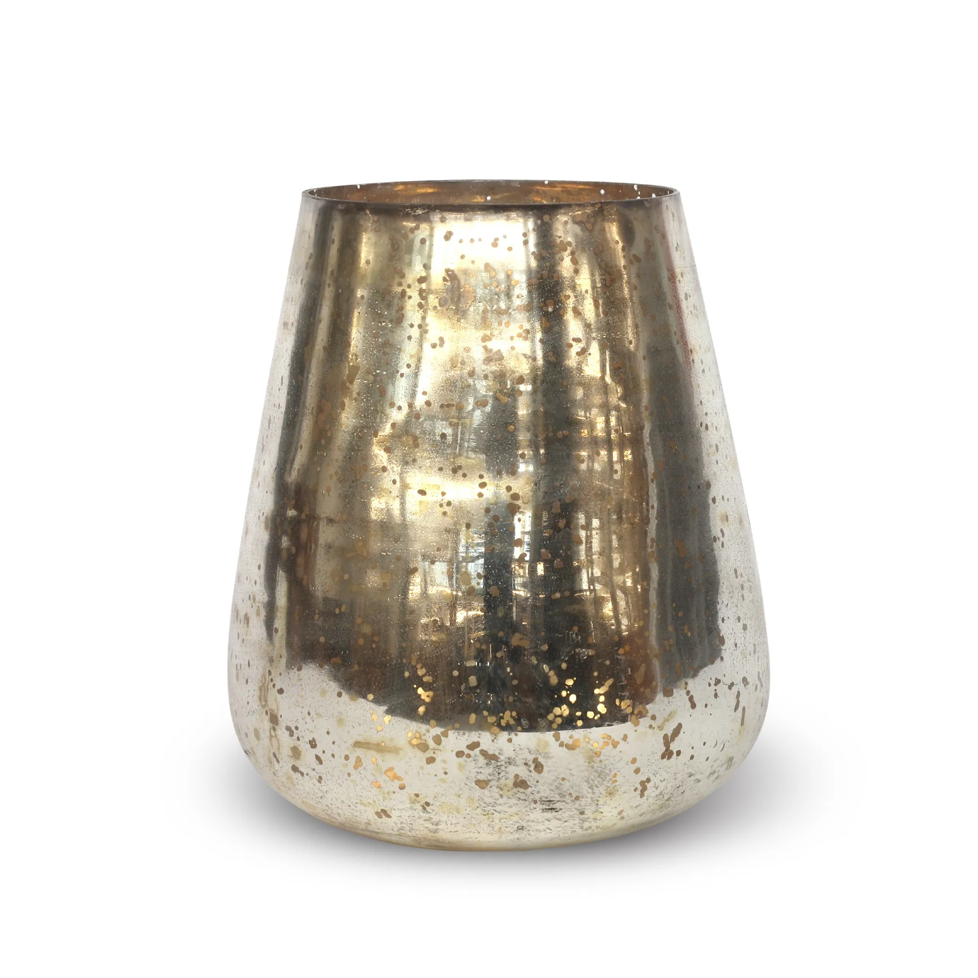 Windlicht 'Miroir', antik silber, Ø 14 cm, H 17 cm