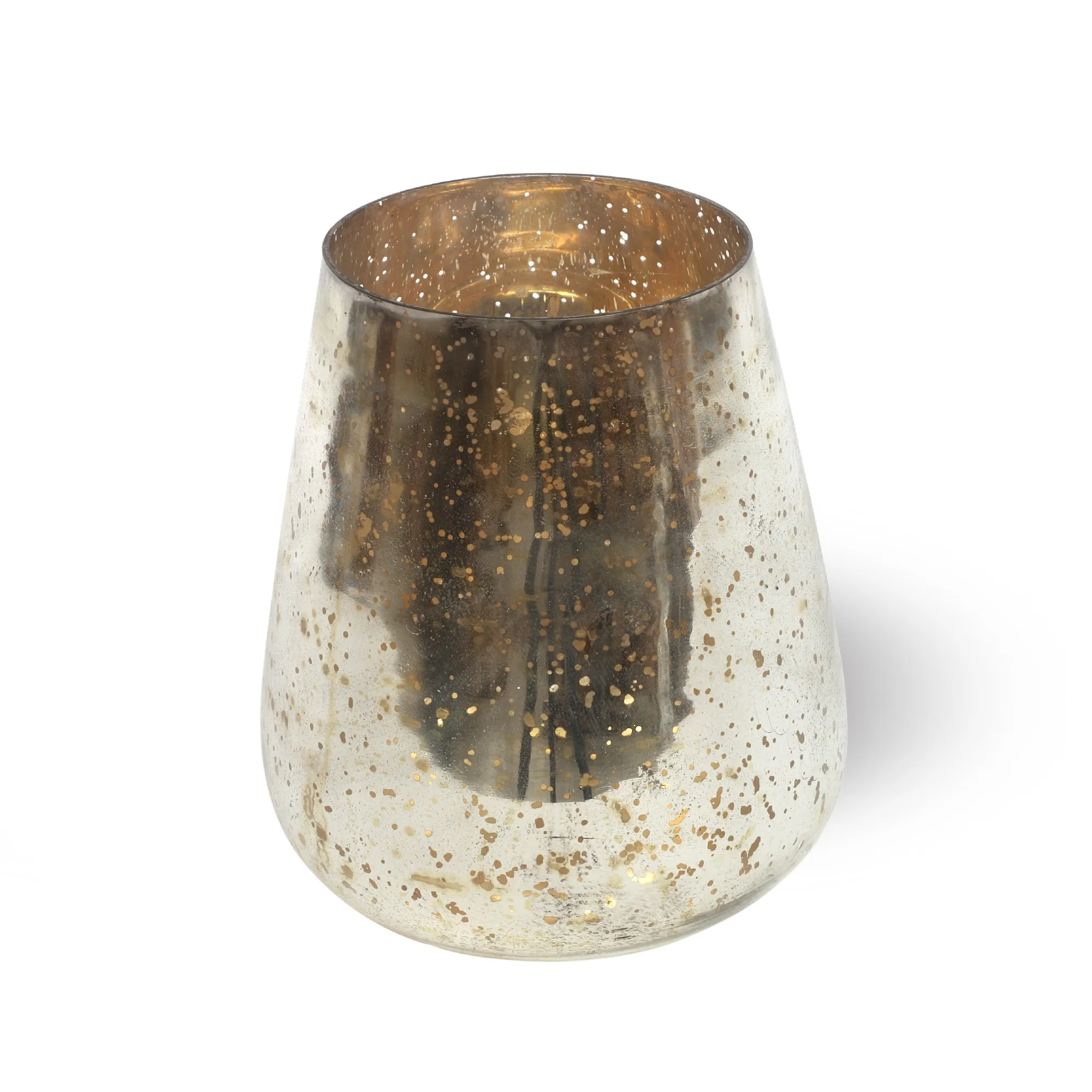 Windlicht 'Miroir', antik silber, Ø 12 cm, H 13 cm