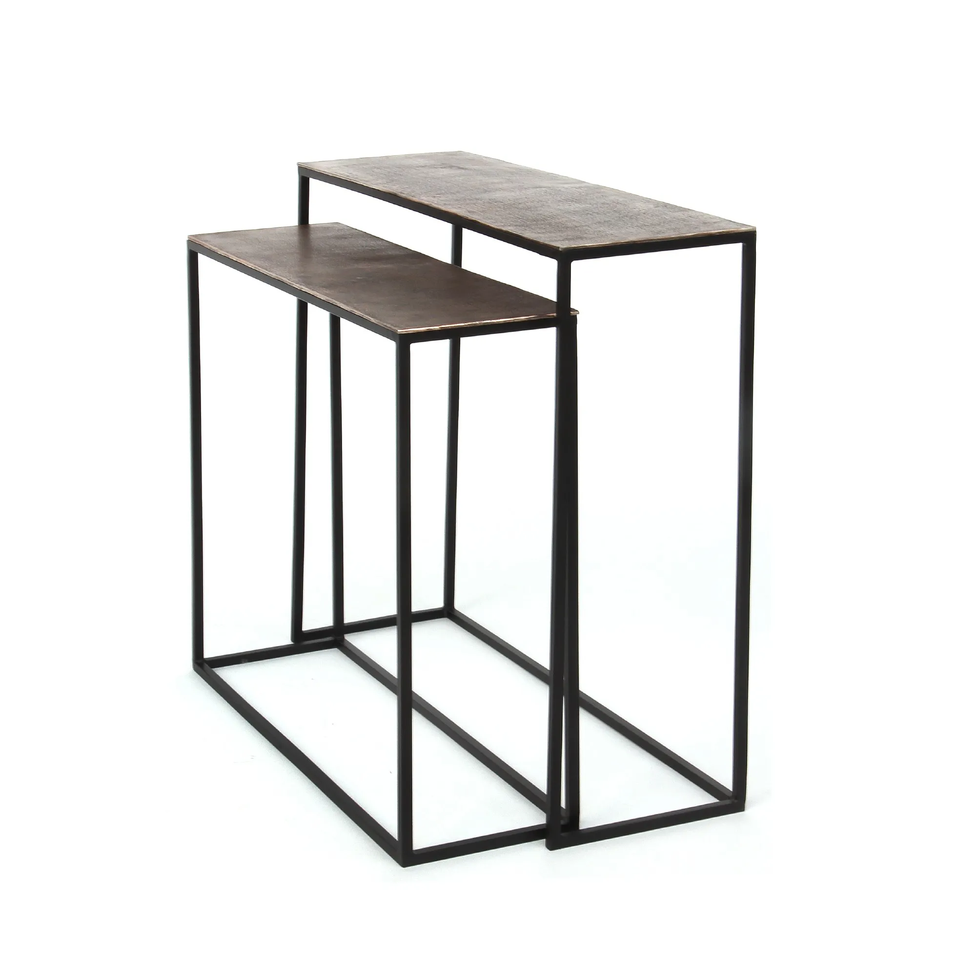 2er-Set Konsole 'Darhuis', kupfer, schwarz