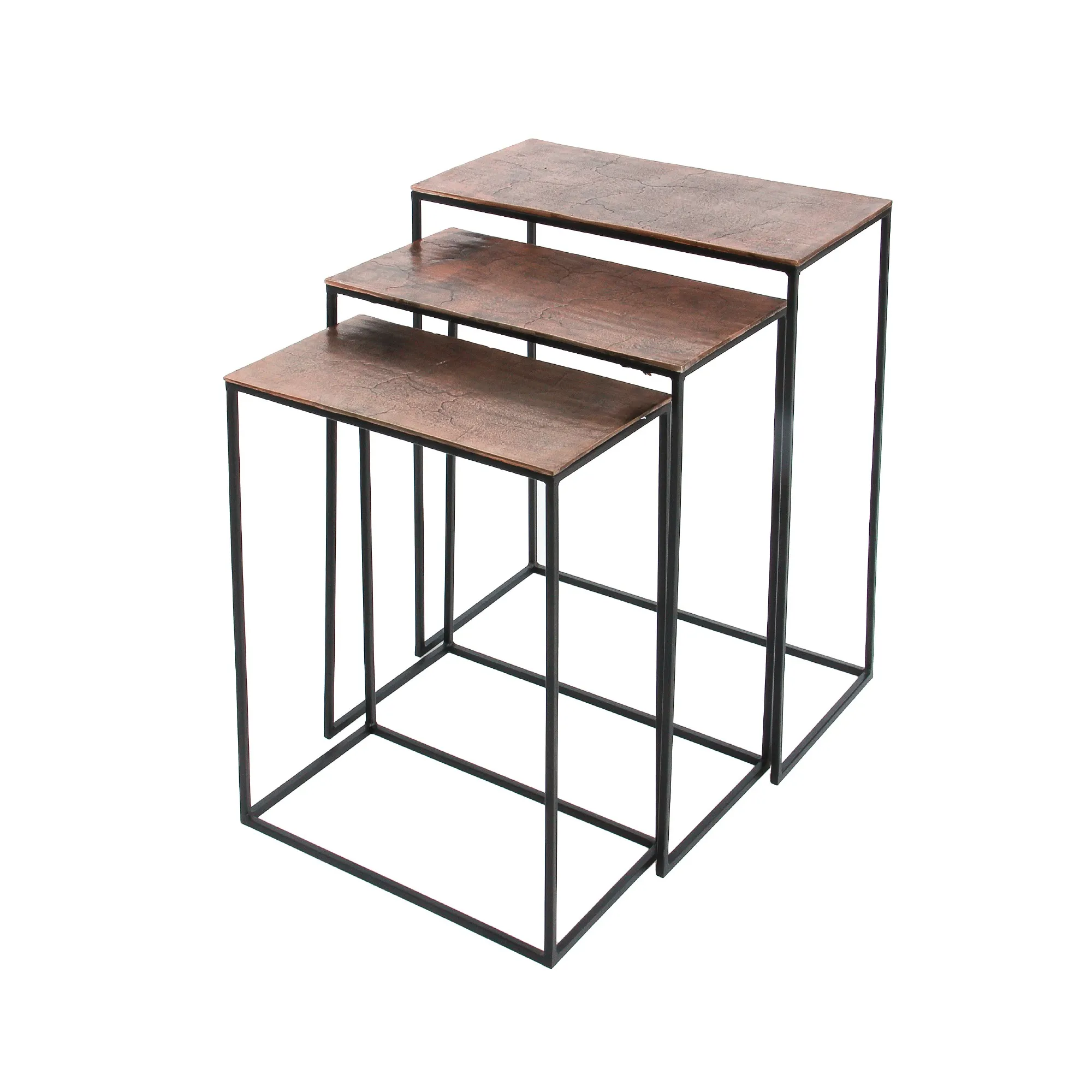 3er-Set Tisch 'Houssen', kupfer, schwarz