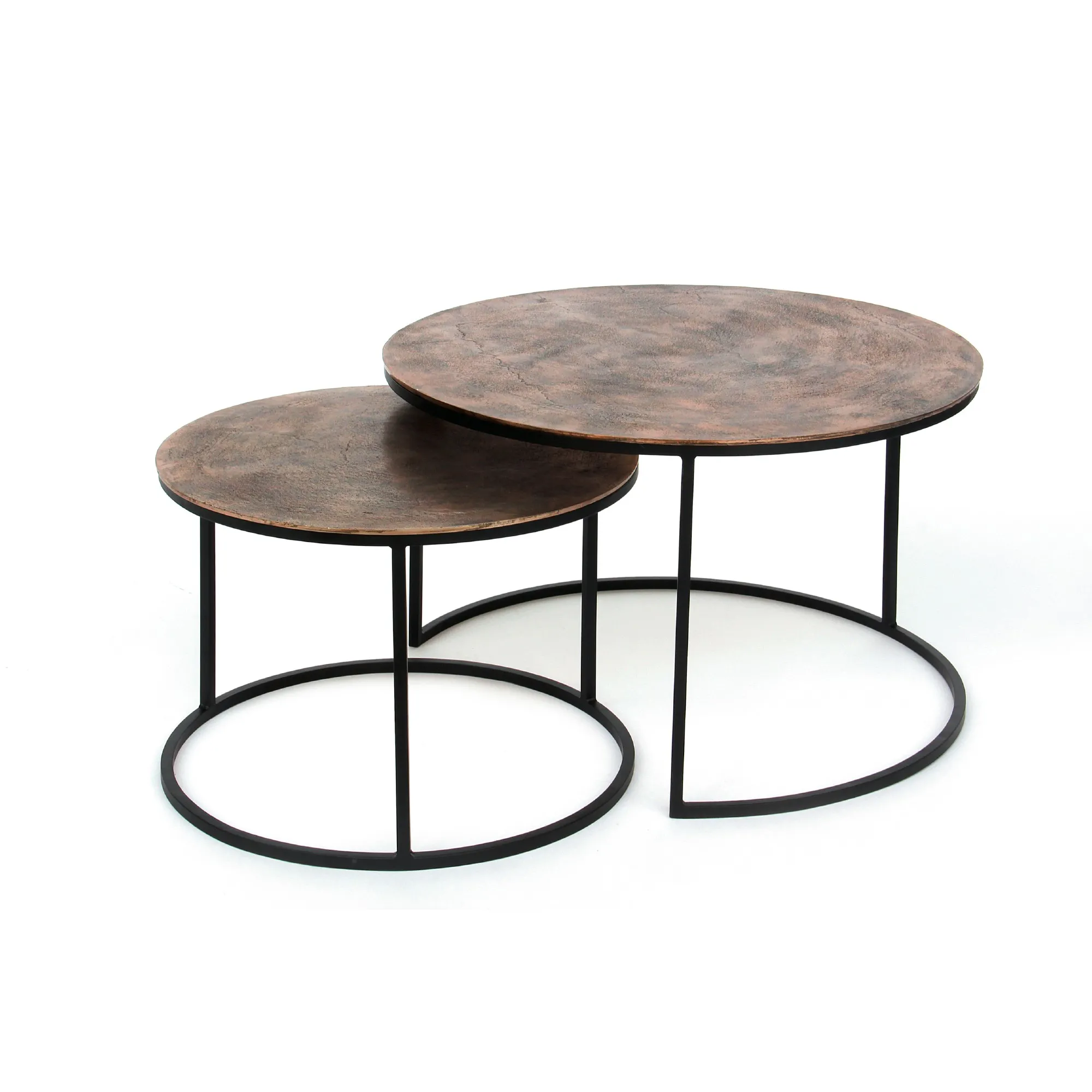 2er-Set Couchtisch 'Bredel', kupfer, schwarz