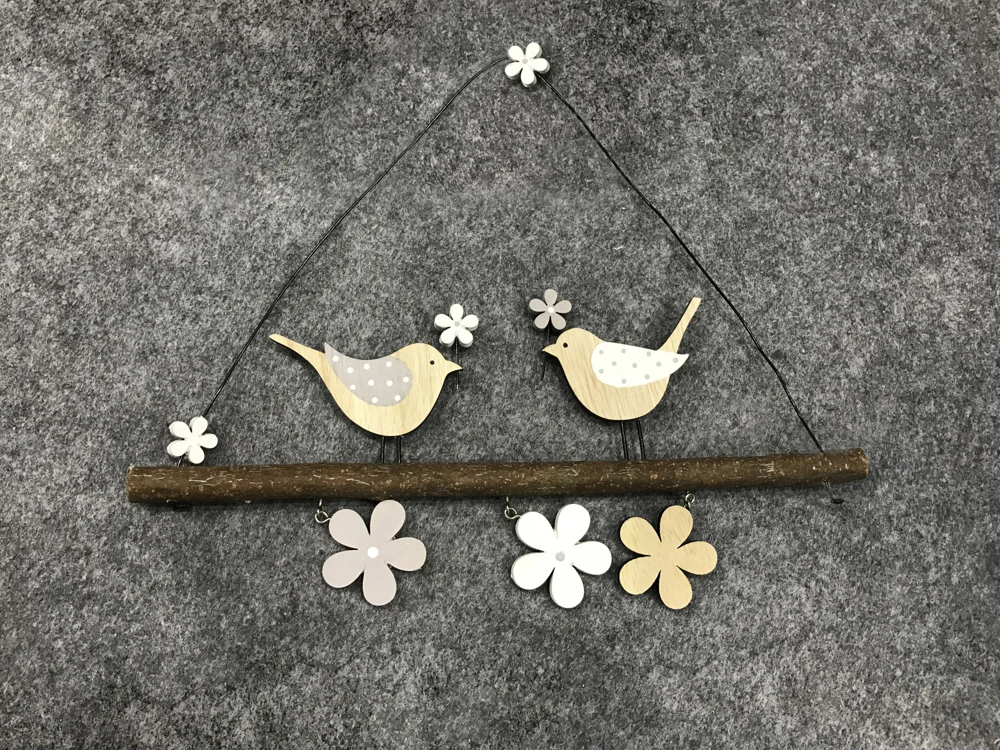 2 Vögel Holz Aufhänger 30x28cm, T 30 cm, B 28 cm, H 0 cm