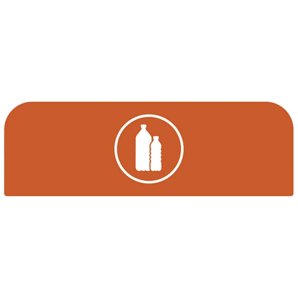 Hinweistafel aus verzinktem Stahl für Rubbermaid Recycling-Station Kunststoff | 87 Liter | Orange