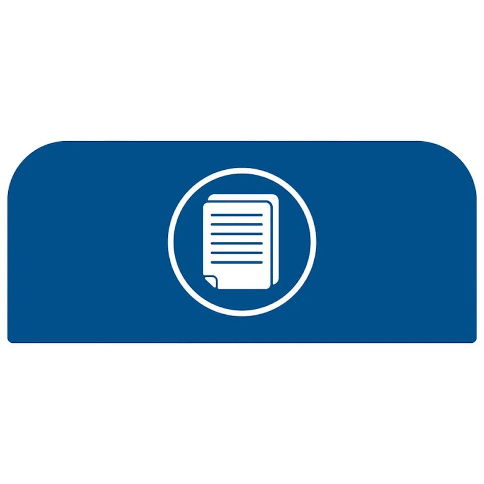 Hinweistafel aus verzinktem Stahl für Rubbermaid Recycling-Station Papier | 57 Liter | Blau