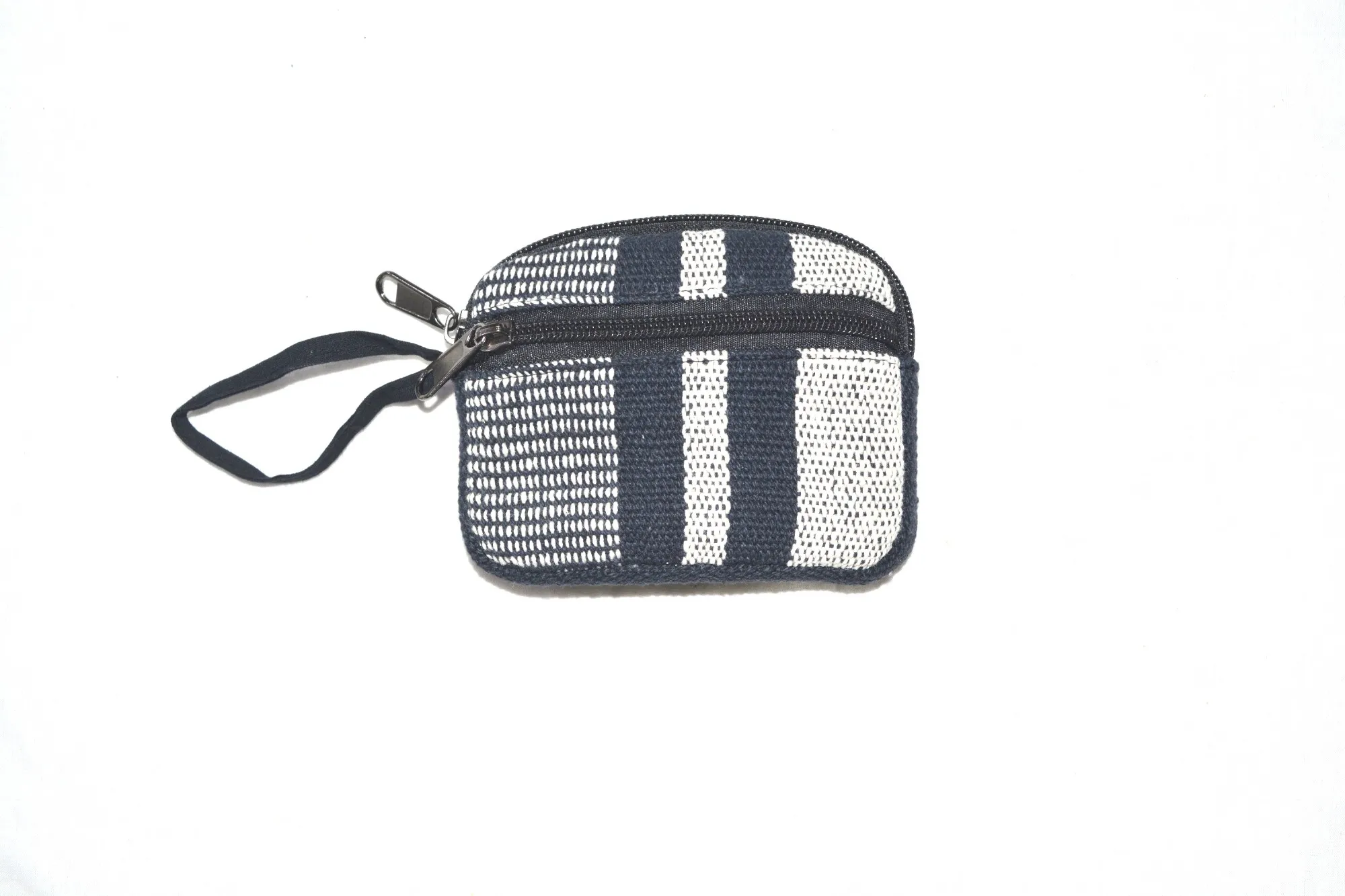 Zipper-Etui Nepalstyle, dunkelblau-weiß, H 10 cm, B 13 cm