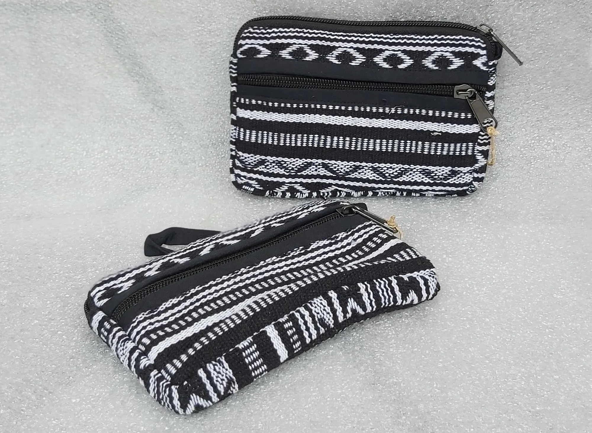 Zipper-Etui Nepalstyle, schwarz-weiß, B 16 cm, H 11 cm