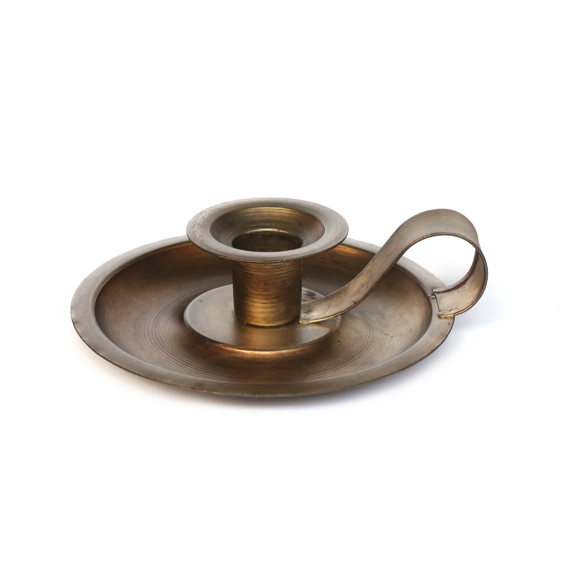 Kerzenständer mit Griff, antikfinish, L 13, B 13,5 cm, H 4 cm