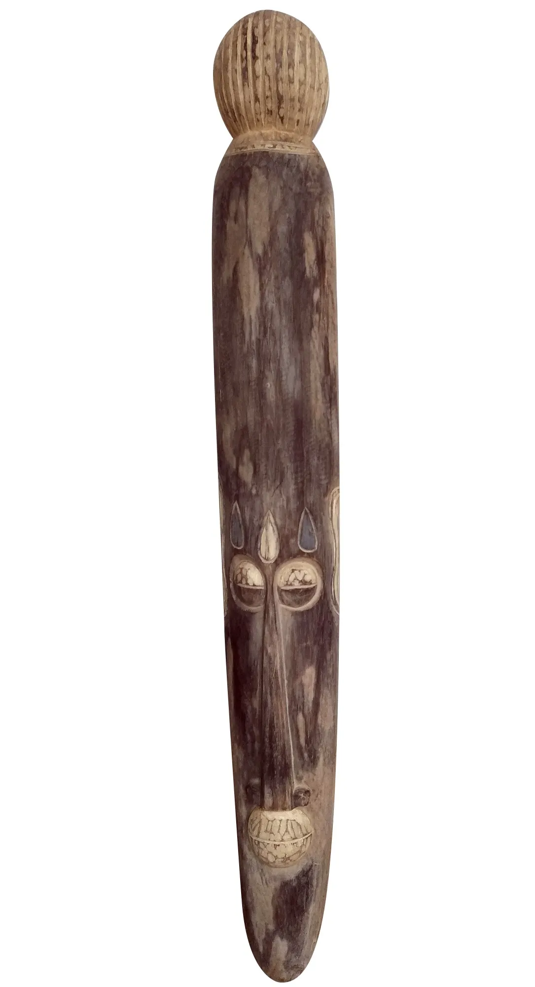 Maske 'Africa' mit Dutt, natur, H 100 cm, B 13 cm, T  7 cm