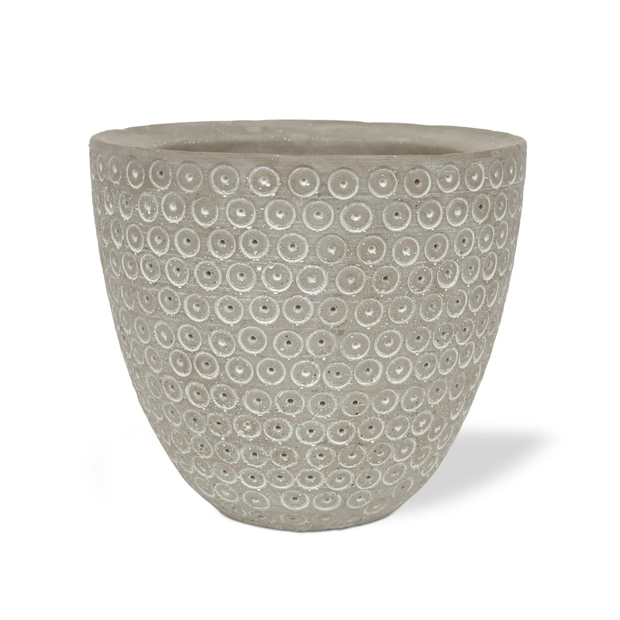 Zementtopf 'Sun Sign', grau, Ø 15,5 cm, H 13,5 cm