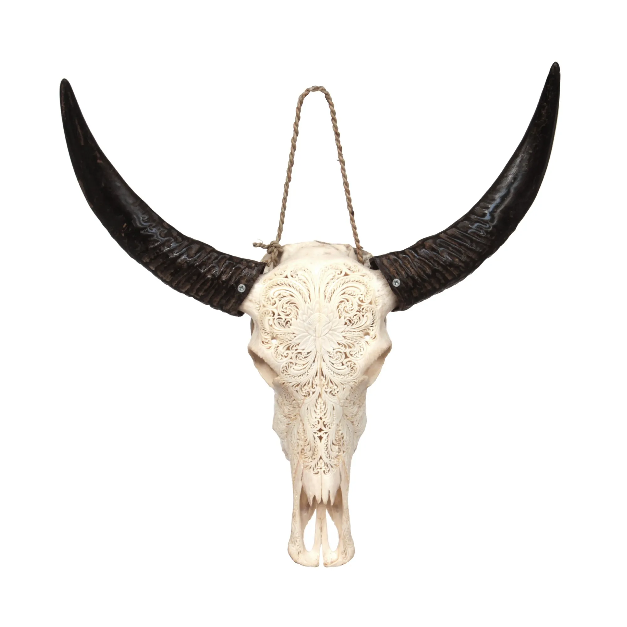 Büffelschädel 'Patra Budi', natur, B 80 cm, H 75 cm, L 30 cm