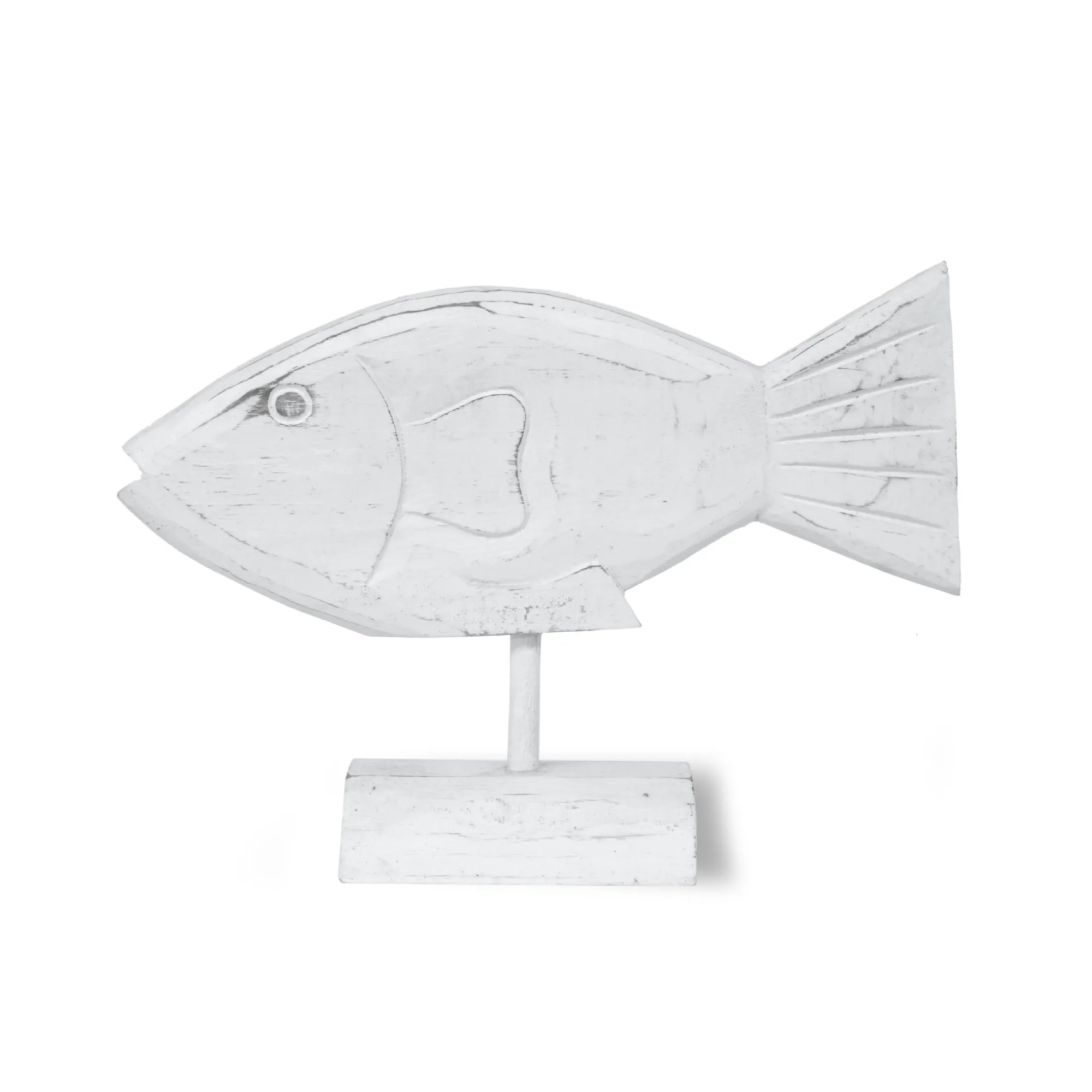 Aufsteller 'Fisch' weiß, B 30 cm, H 20 cm, T 8 cm