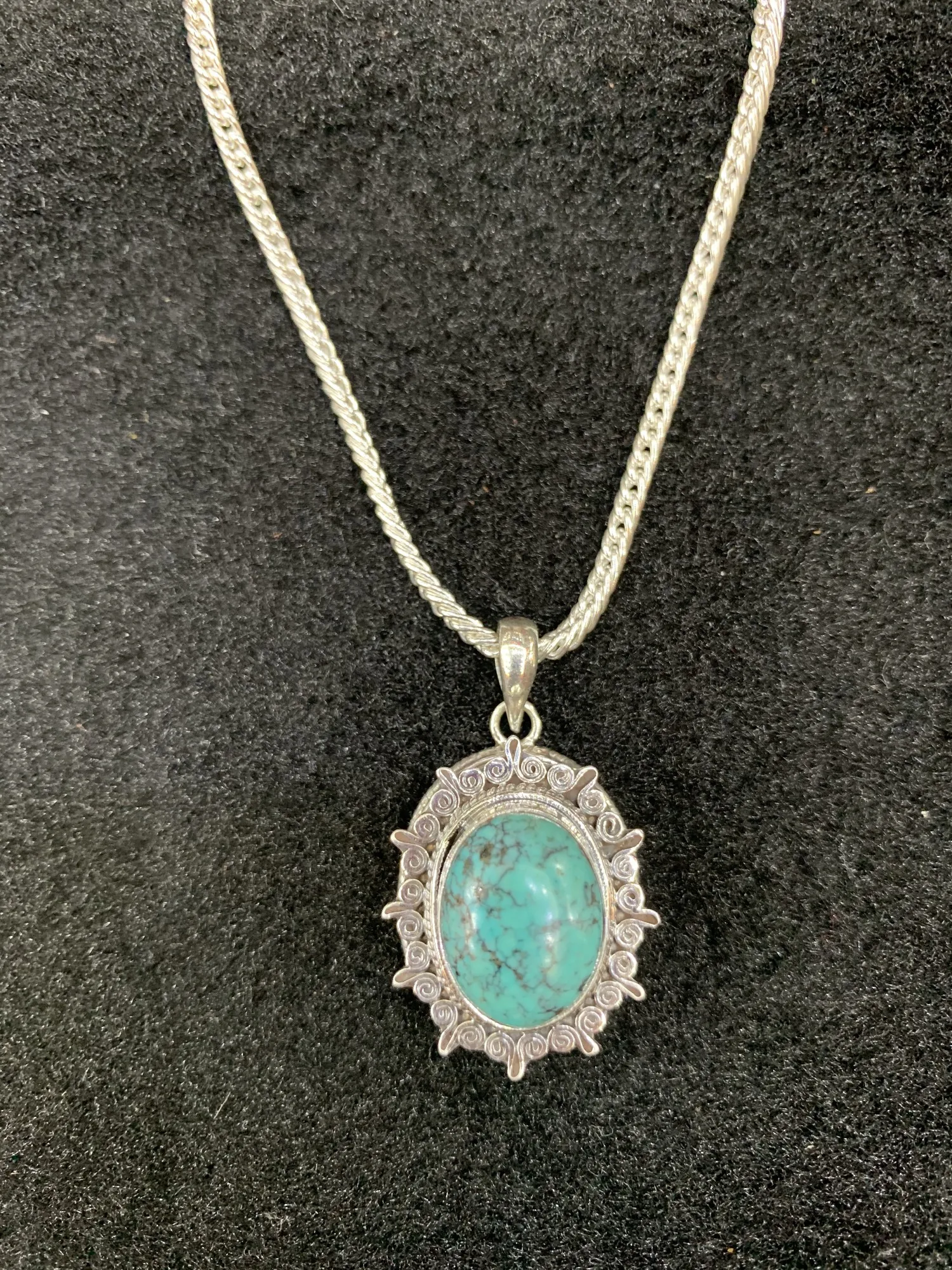 Medaillon 925 Silber mit Türkis, aufklappbar