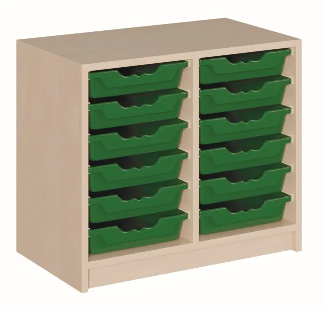 Schränke mit flachen ErgoTray-Boxen, Höhe 60 cm
