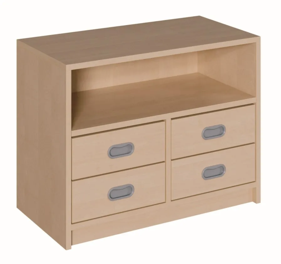 Schrank mit Dekorschüben, Breite 78 cm, doppelreihig