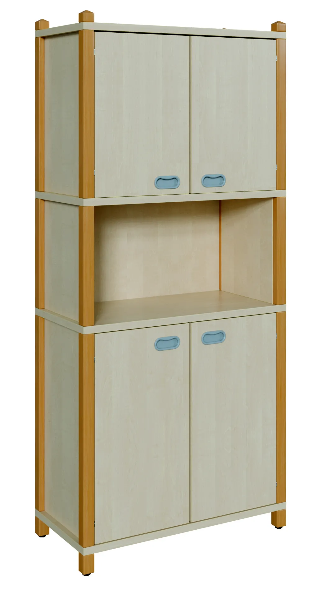 Stollenschrank mit mittigem Regalfach, Höhe: 180 cm