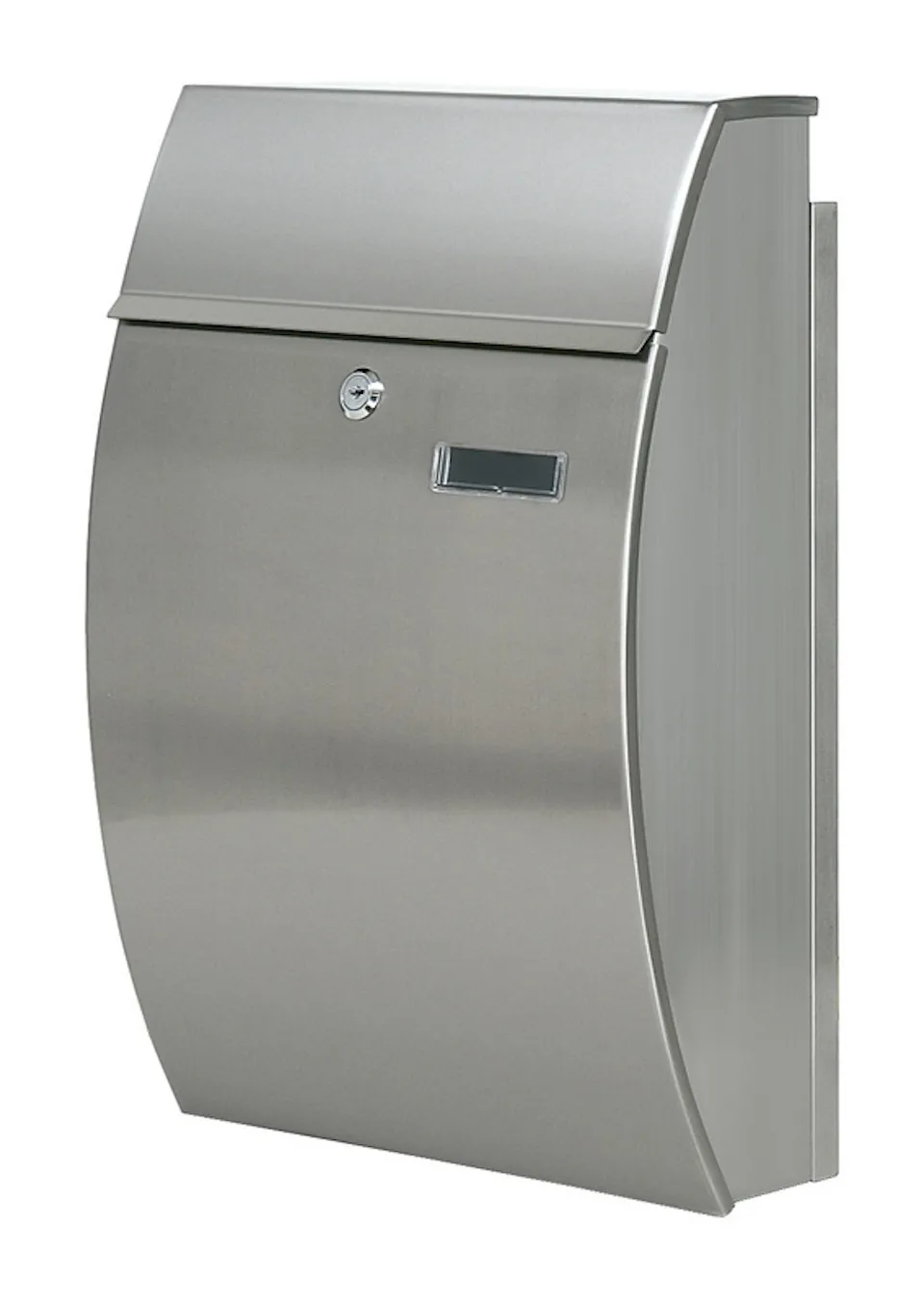 Edelstahl Wandbriefkasten | HxBxT 48,5x32,5x15cm | Einwurföffnung 24x4cm | Matt Edelstahl