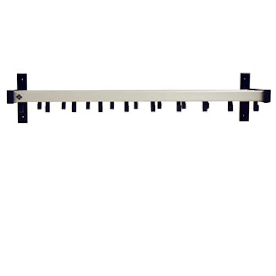 Wandgarderobe mit 19 Haken & Hutablage | HxBxT 20x99,8x37cm | Grau / Schwarz