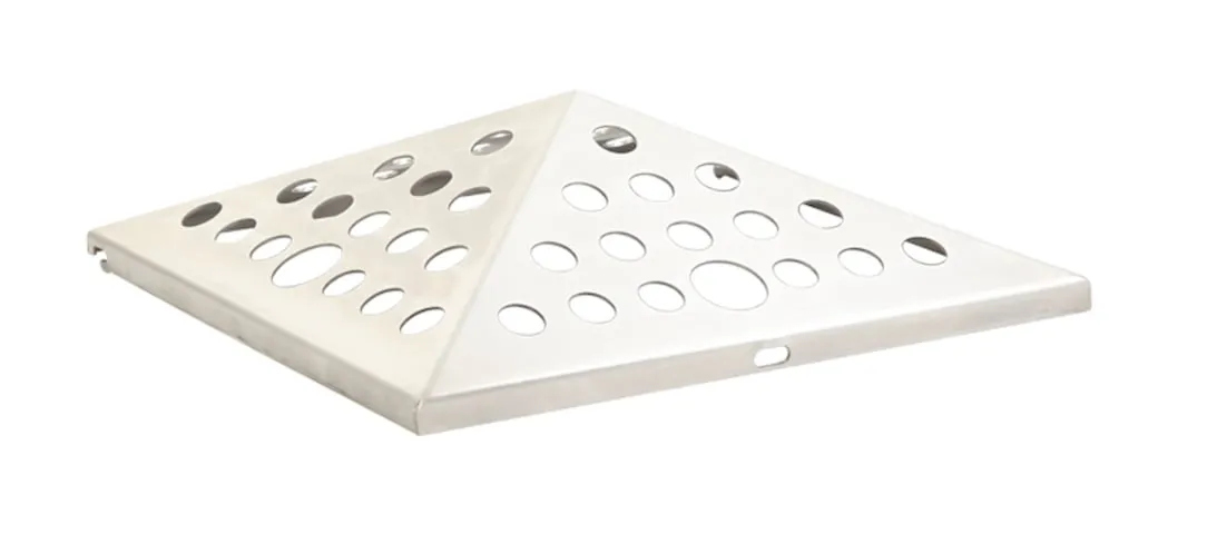 Offene pyramidenförmige Bedachung für quadratischen Kombiascher | HxBxT 9,5x36,5x34,5cm | Edelstahl