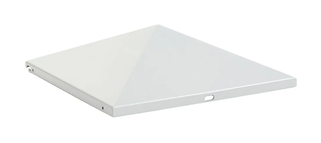 Geschlossene pyramidenförmige Bedachung für quadratischen Kombiascher | HxBxT 9,5x36,5x34,5cm | Silber