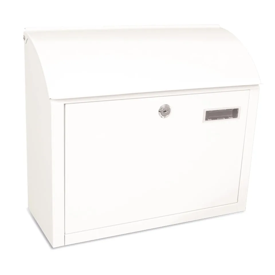 Wandbriefkasten Denian mit Namensschild | HxBxT 33x38,4x17cm | Einwurföffnung 34x4,5cm |Weiß