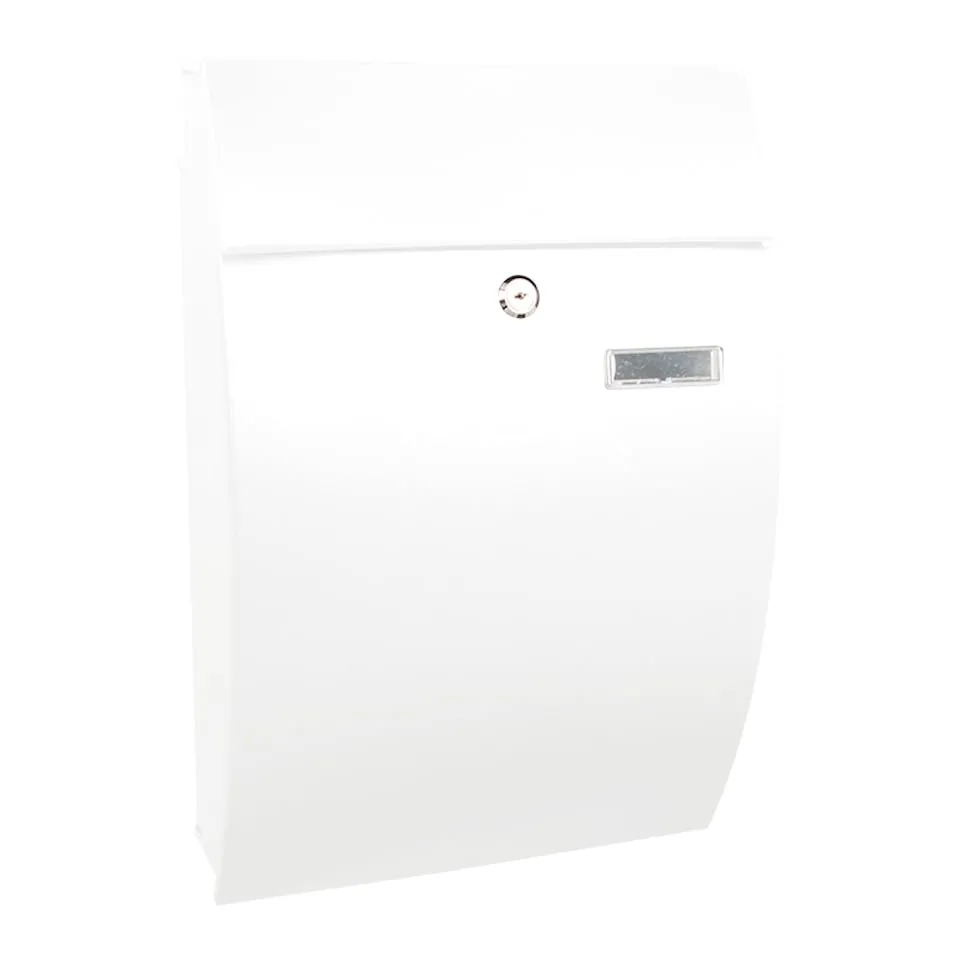 Wandbriefkasten Geronan mit Namensschild | HxBxT 48x32,2x15,5cm | Einwurföffnung 24x4cm | Weiß