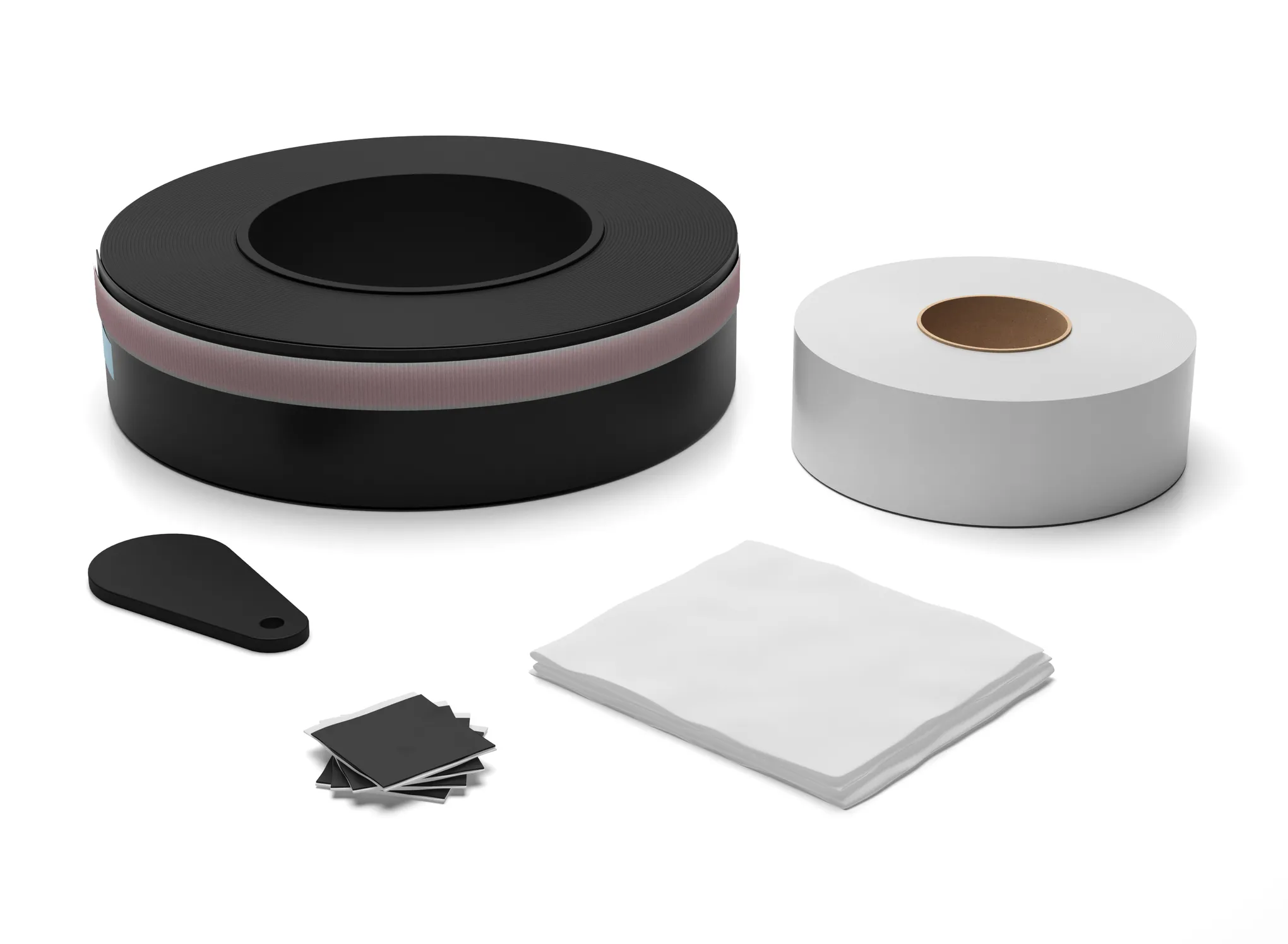 Badundu Wannenabdichtband-Set 25 m Rolle Wannenabdichtband und 25 m Rolle Vlies selbstklebend