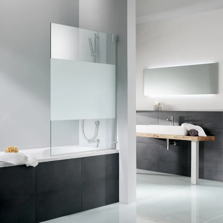 HSK Badewannenaufsatz pendelbar 1-teilig „K2“ Glas Klar hell