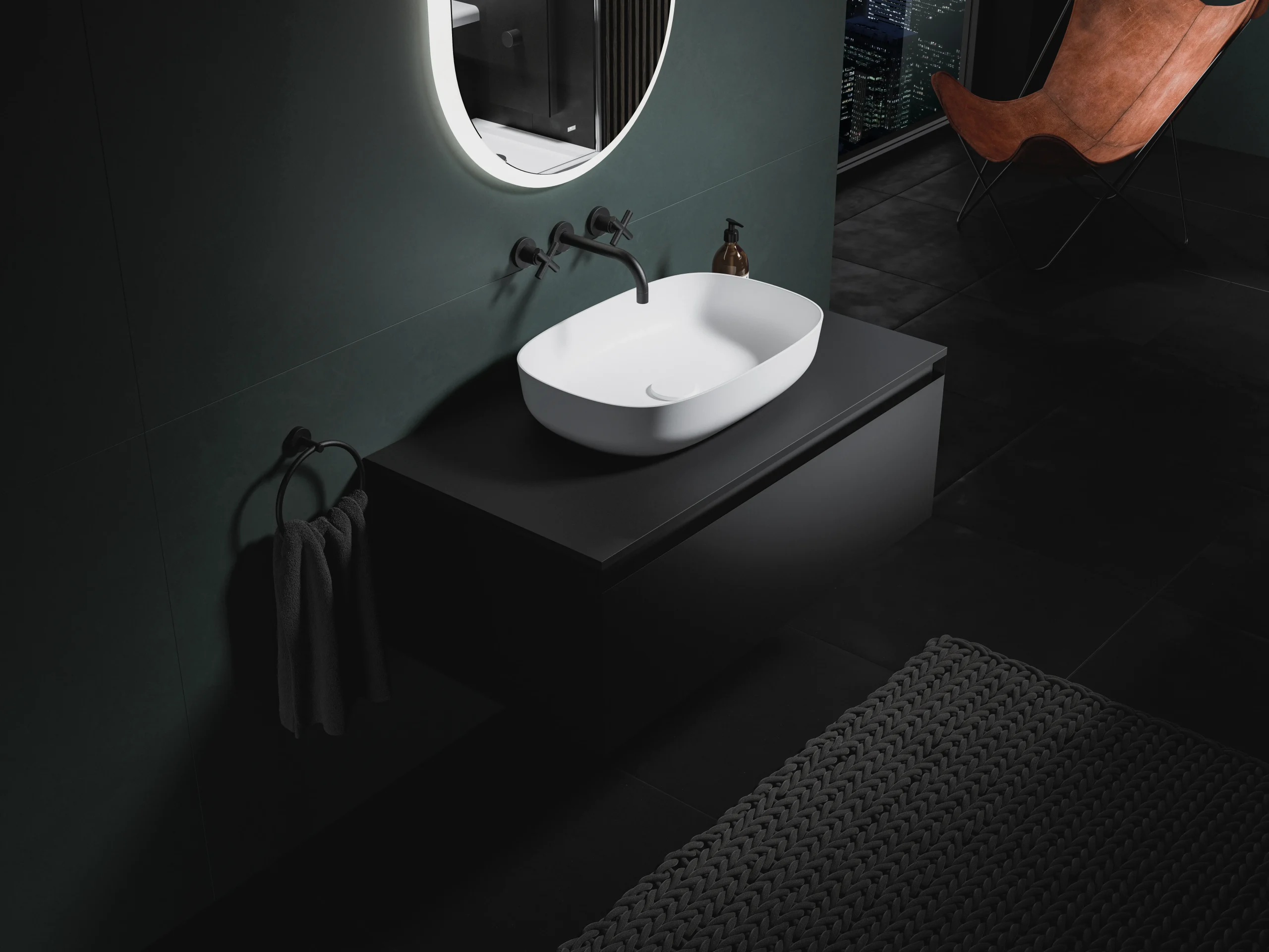 repaBAD Aufsatzwaschtisch „Milano“ 420 × 300 × 125 mm